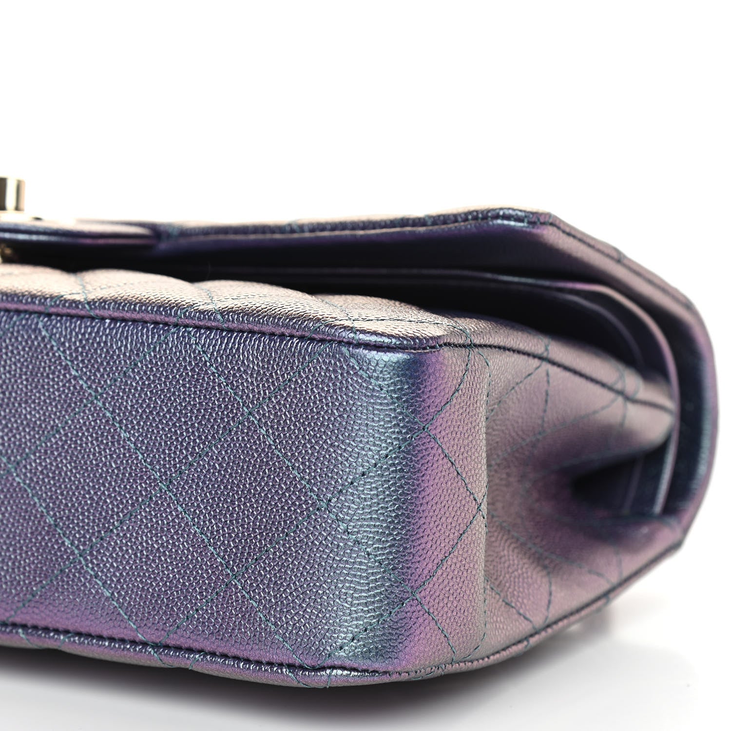 Chanel Iridescent Caviar Quilted Medium Double Flap Dark Blue 10 of 11