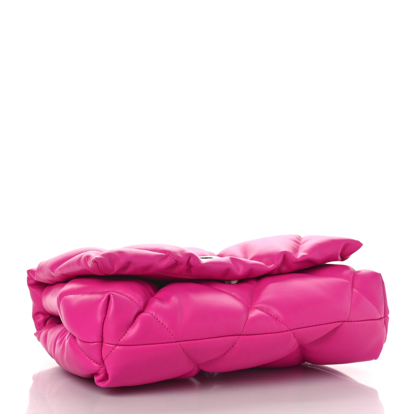 Nappa Calfskin Quilted Touch B Puffy Clutch Fuchsia