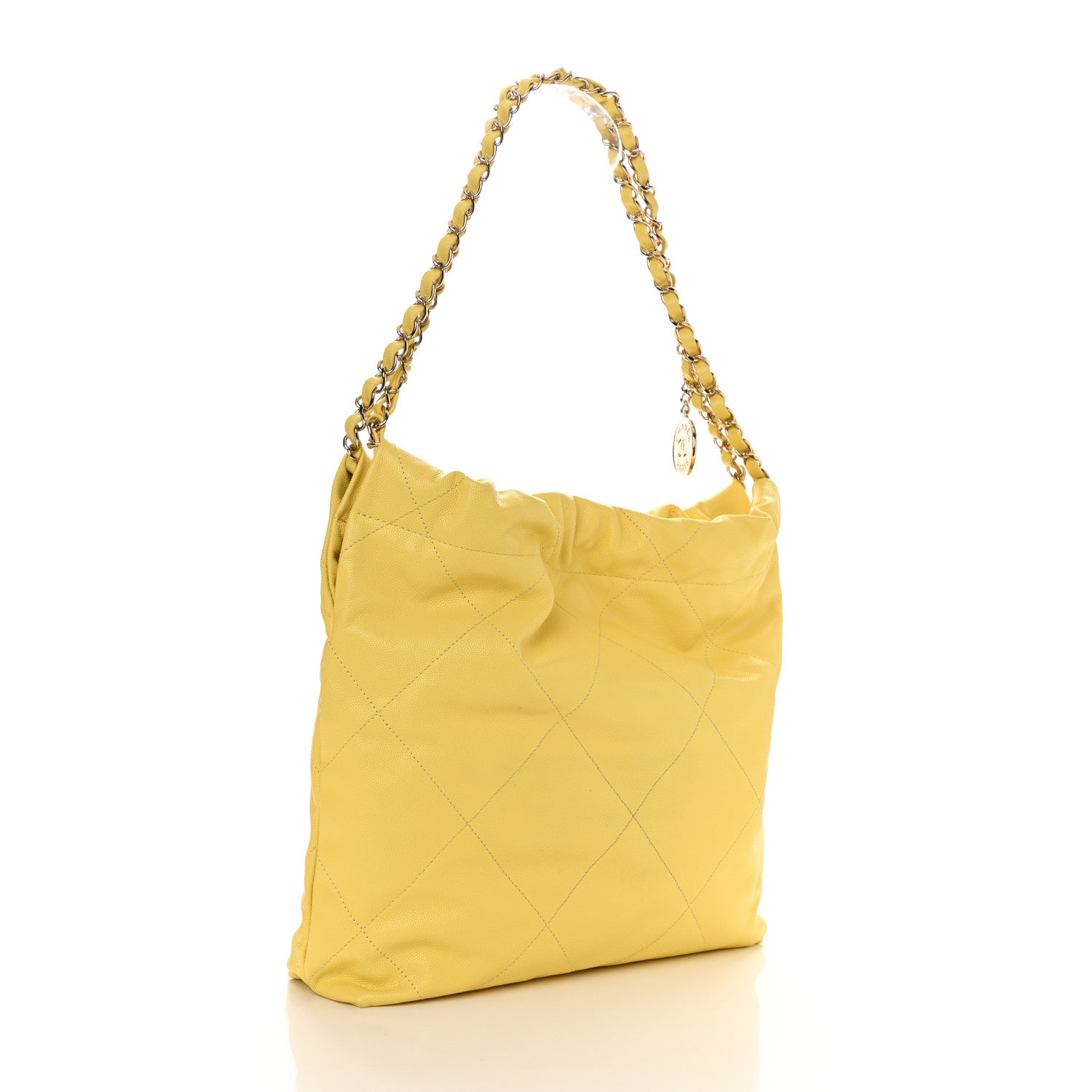 Chanel Shiny Caviar Quilted Small Chanel 22 Yellow 4 of 12