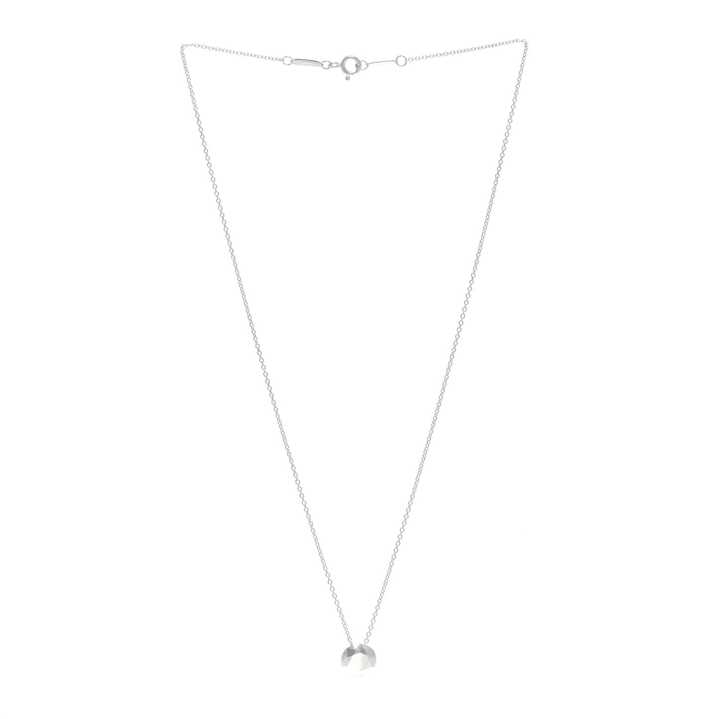 Sterling Silver Elsa Peretti Two Carat Faceted Pendant Necklace