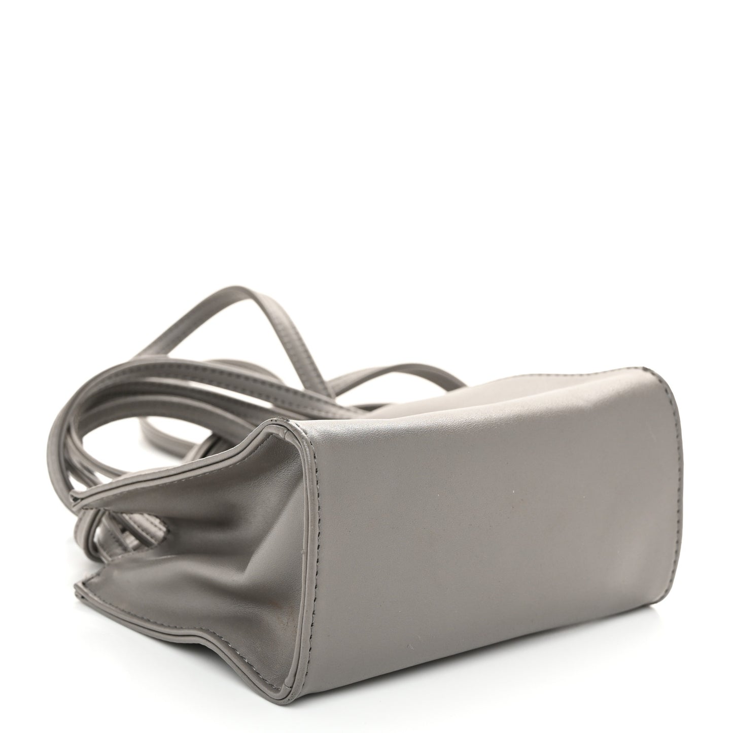 Vegan Leather Small Shopping Bag Grey