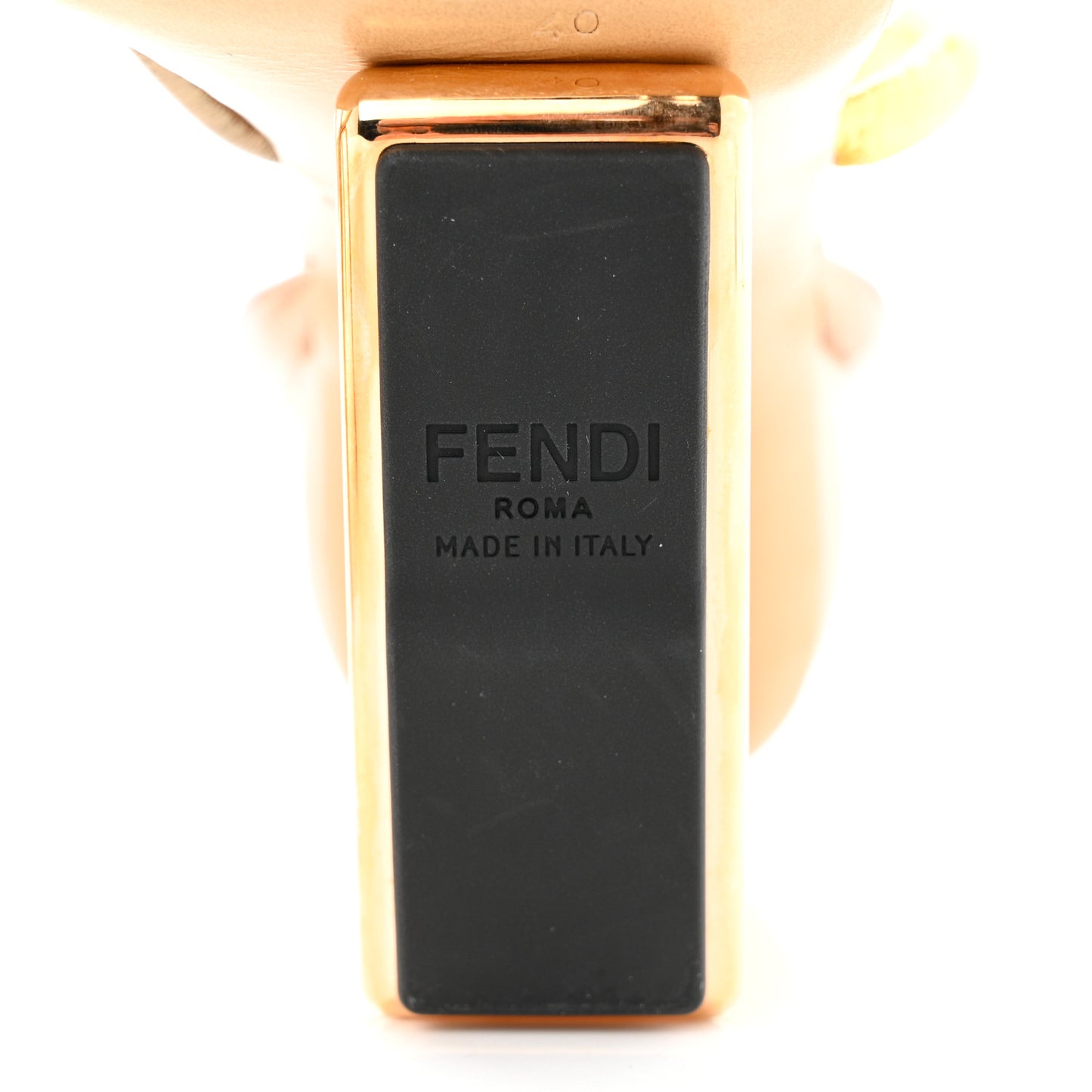 Metallic Nappa Fendi First 95mm Strappy Sandals 40 Argento Stagno Oro Champagne