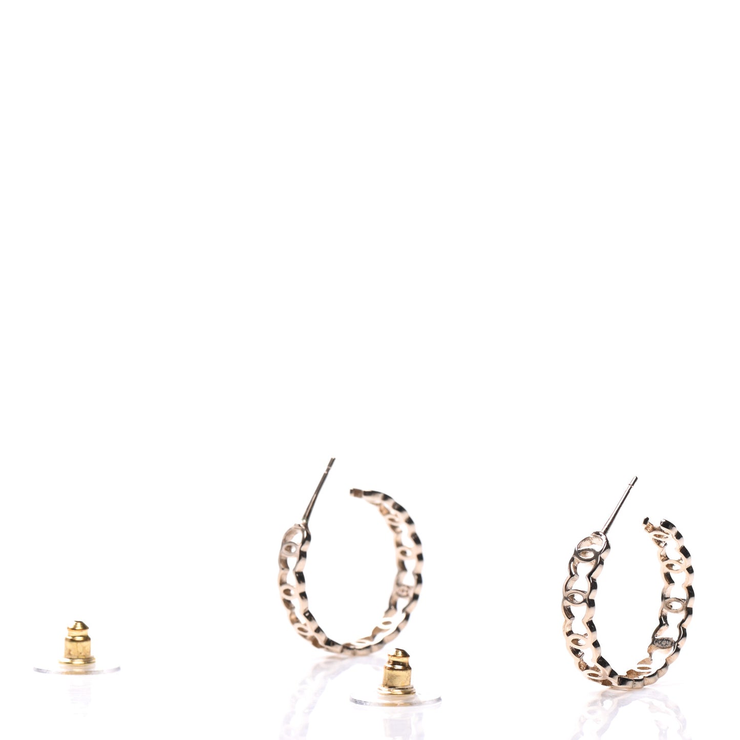 Metal CC Hoop Earrings Gold