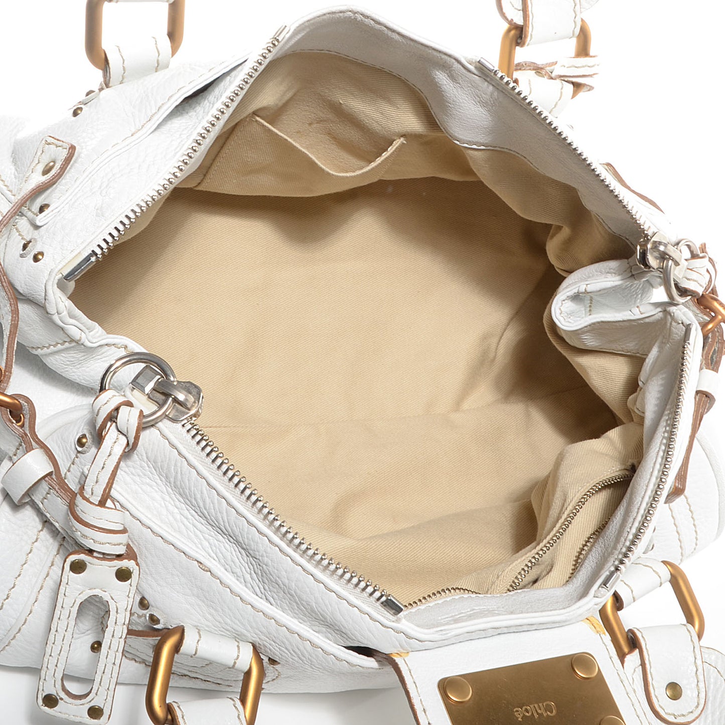 Leather Medium Paddington White