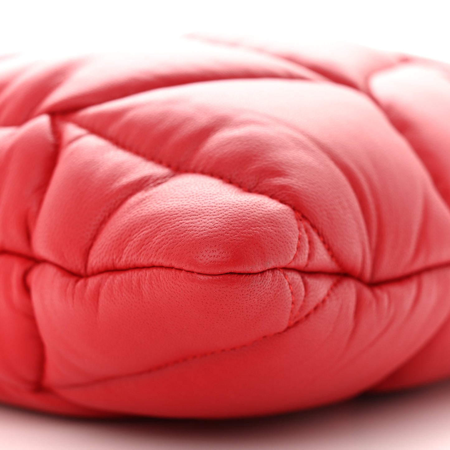 Nappa Pillow Quilted Softie Clutch Red