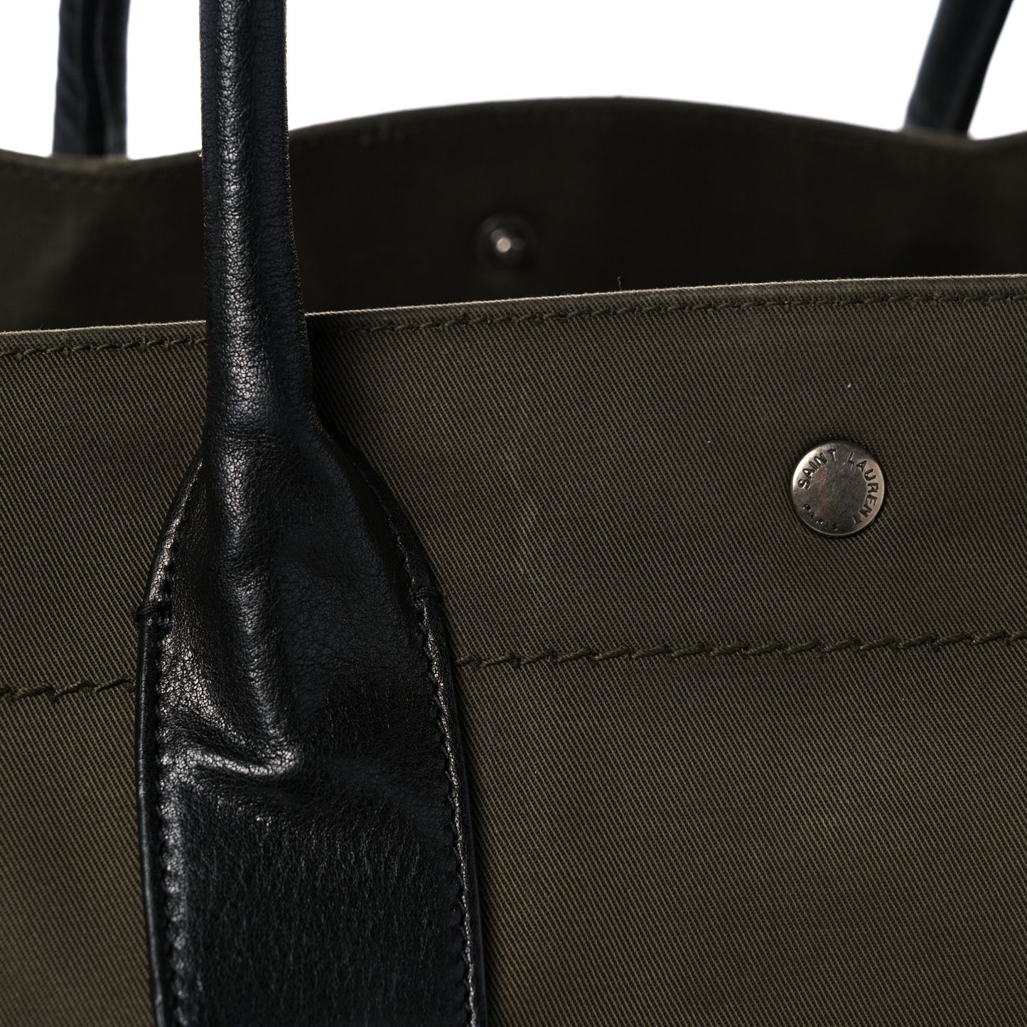 Linen Calfskin Rive Gauche Tote Khaki