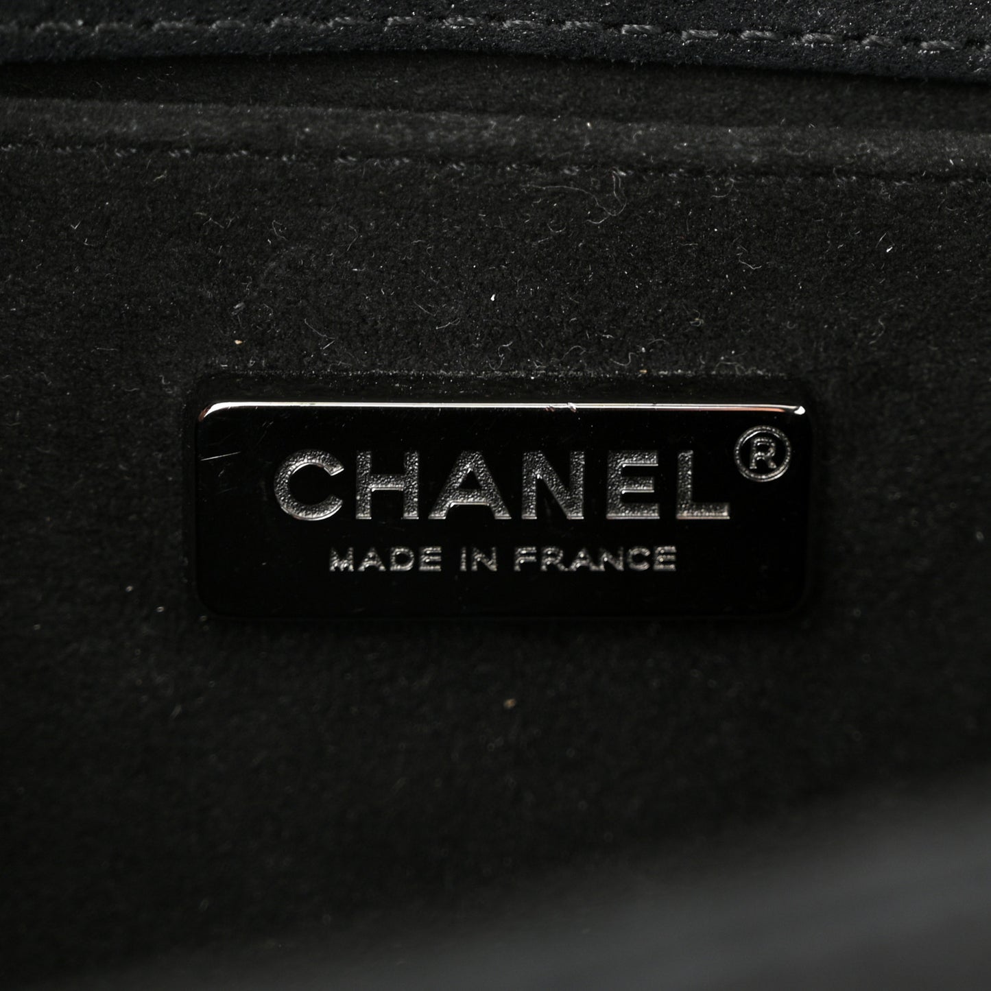 Patent Iridescent Calfskin Sequin Medium Boy Flap Bag Black