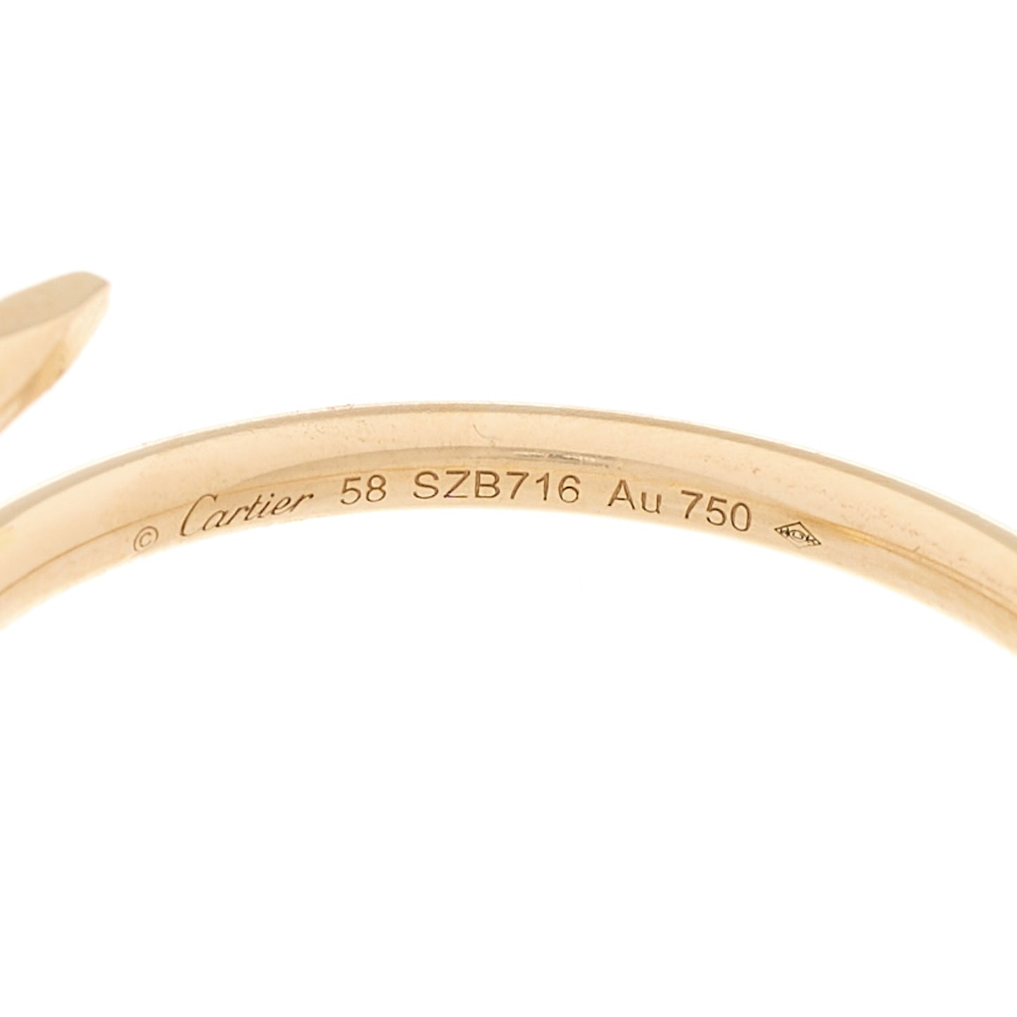 18K Yellow Gold Small Juste Un Clou Ring 58 8.25