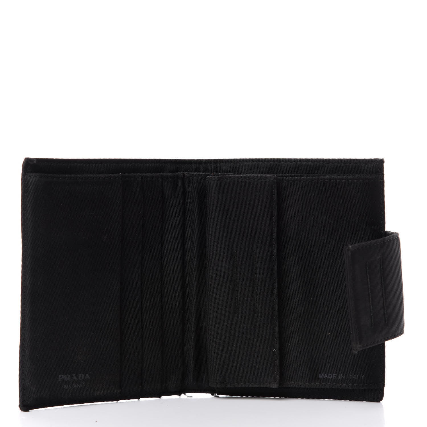 Prada Tessuto Nylon French Wallet Black 5 of 7