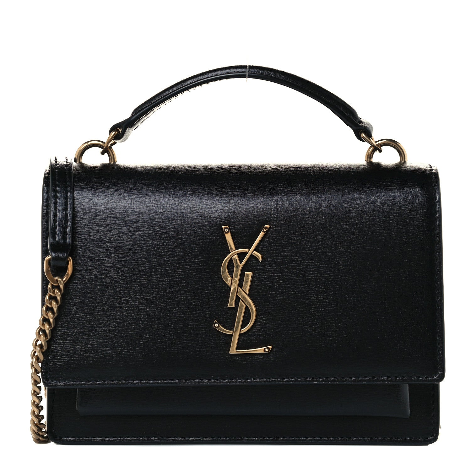 Saint Laurent Calfskin Monogram Sunset Chain Wallet Black 1 of 10