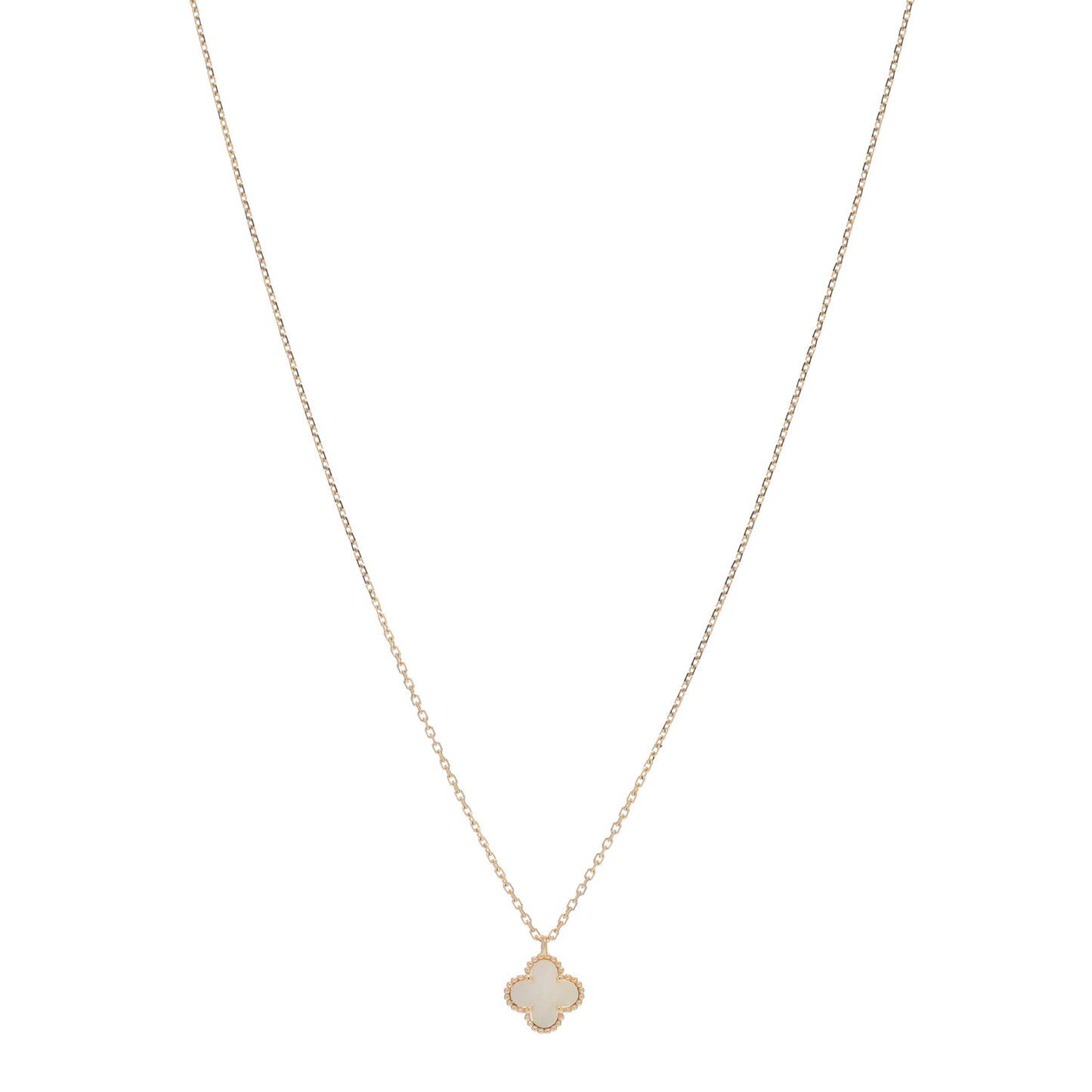18K Yellow Gold Mother of Pearl Sweet Alhambra Pendant Necklace