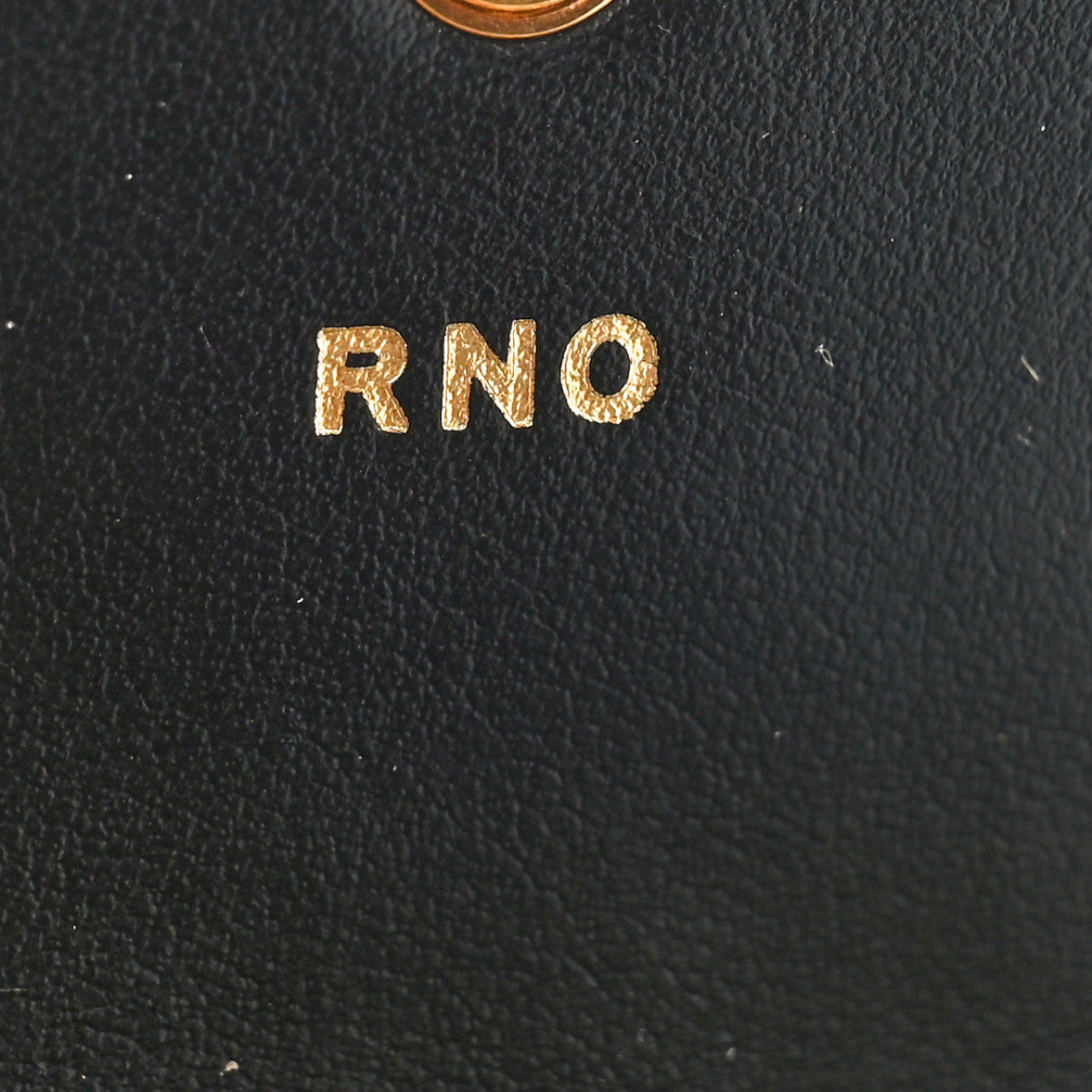 Grainy Calfskin Vintage Check Jade Card Case On Chain Black