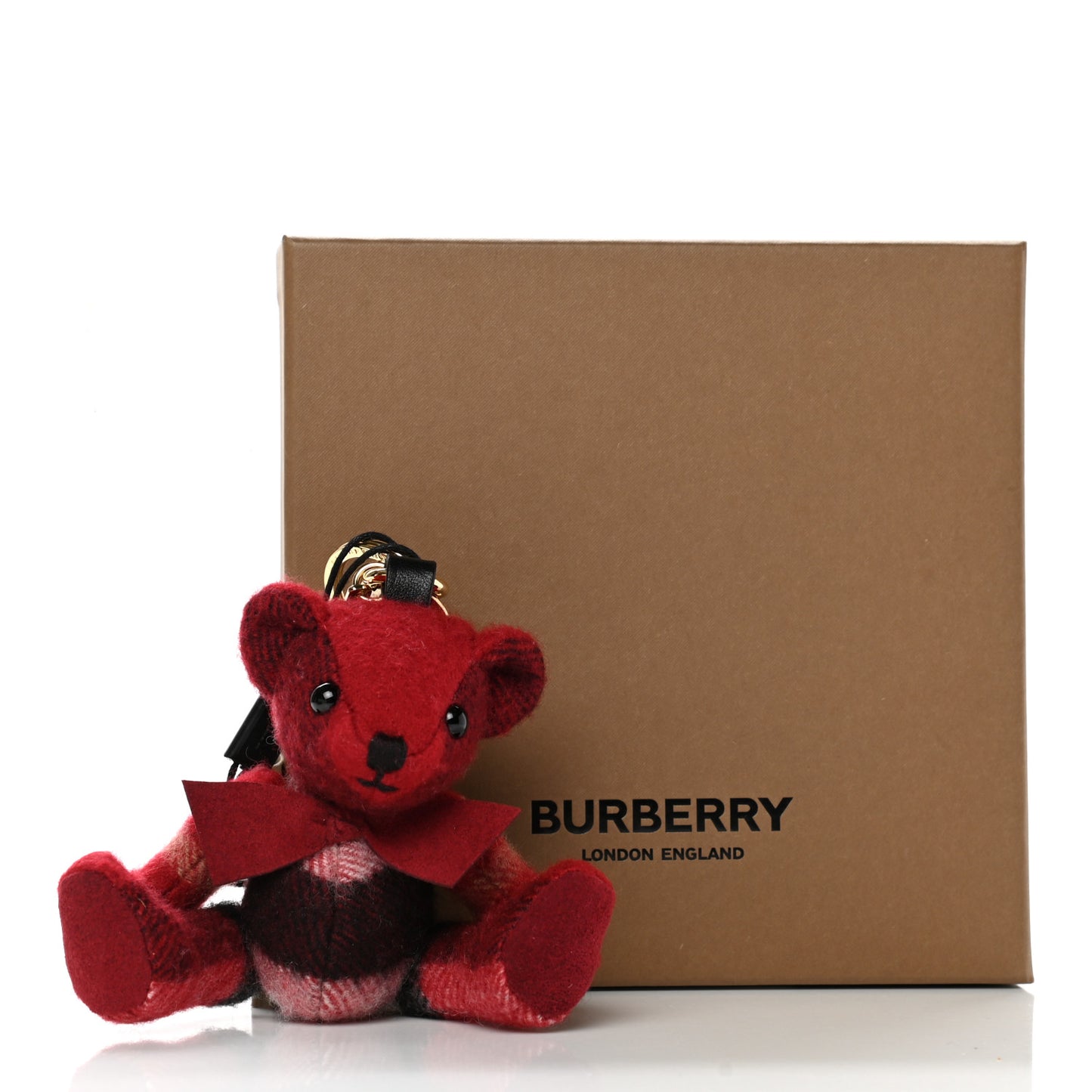 Cashmere Check Thomas Bear Bag Charm Parade Red