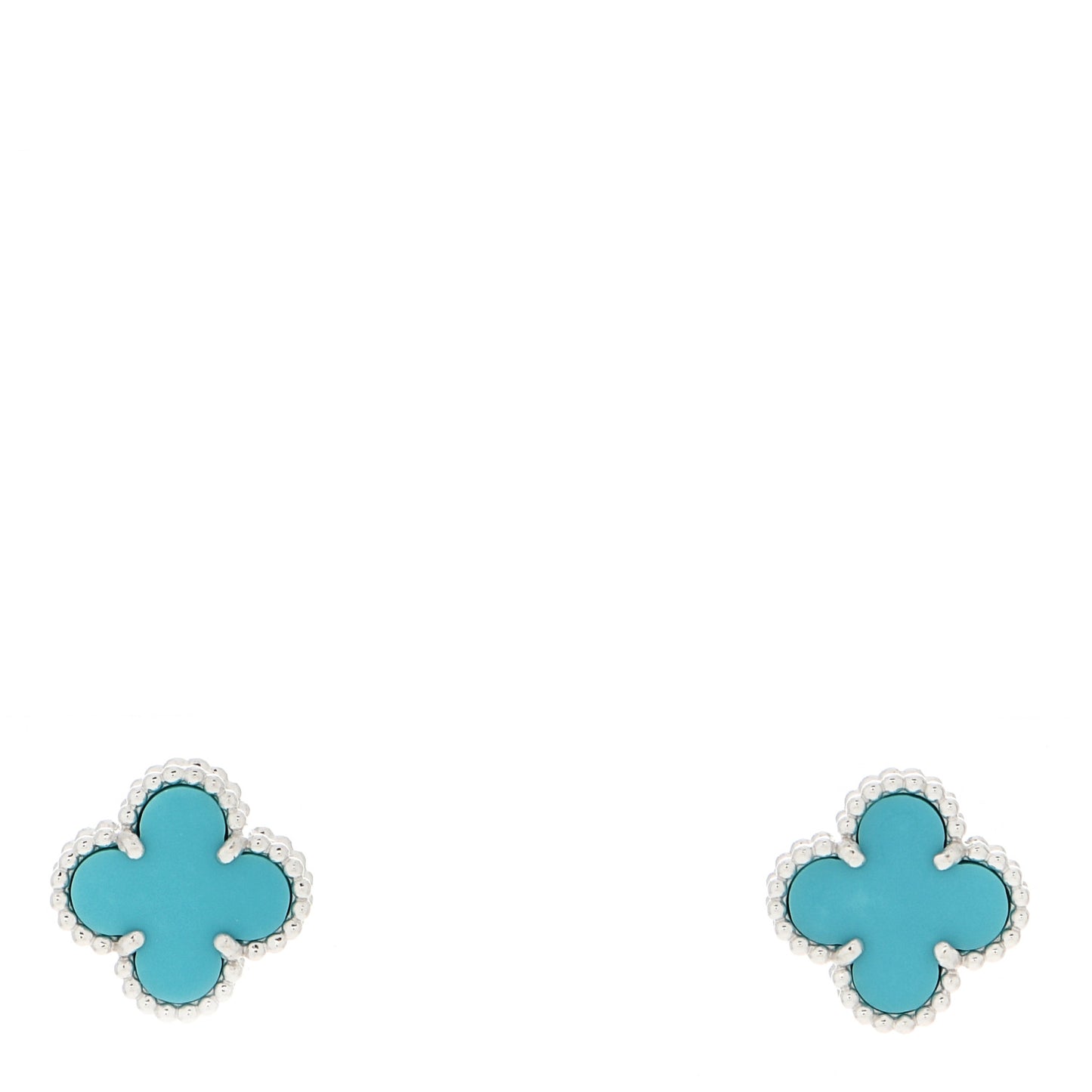 18K White Gold Turquoise Sweet Alhambra Earrings