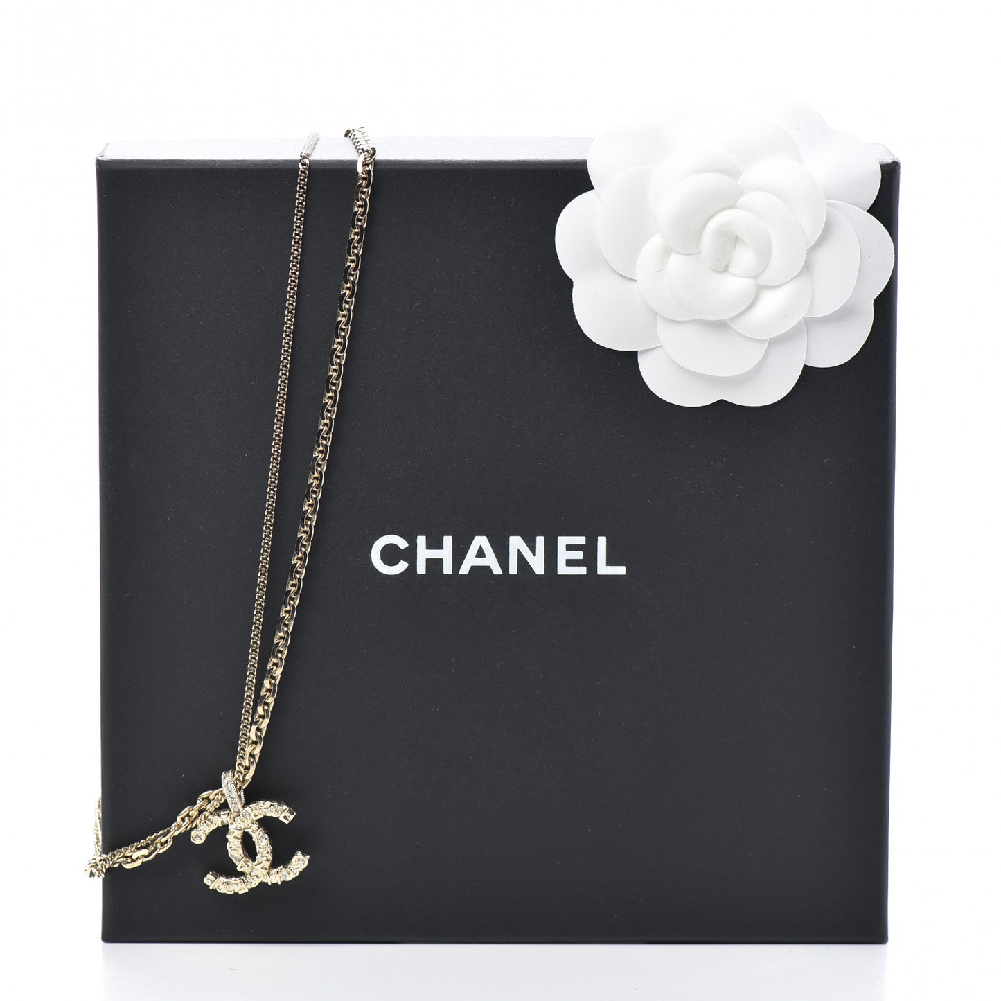 Crystal CC Multi Strand Chain Necklace Gold