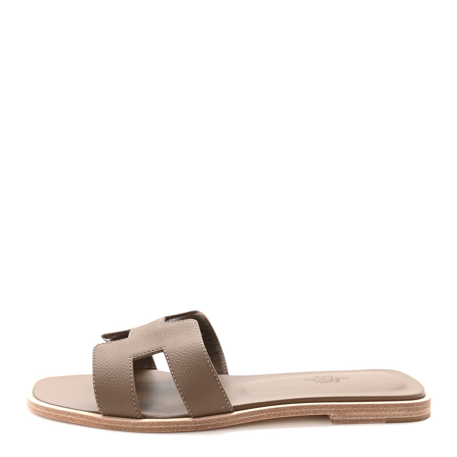 Hermes Epsom Oran Sandals 38.5 Etoupe 1905661 – FASHIONPHILE