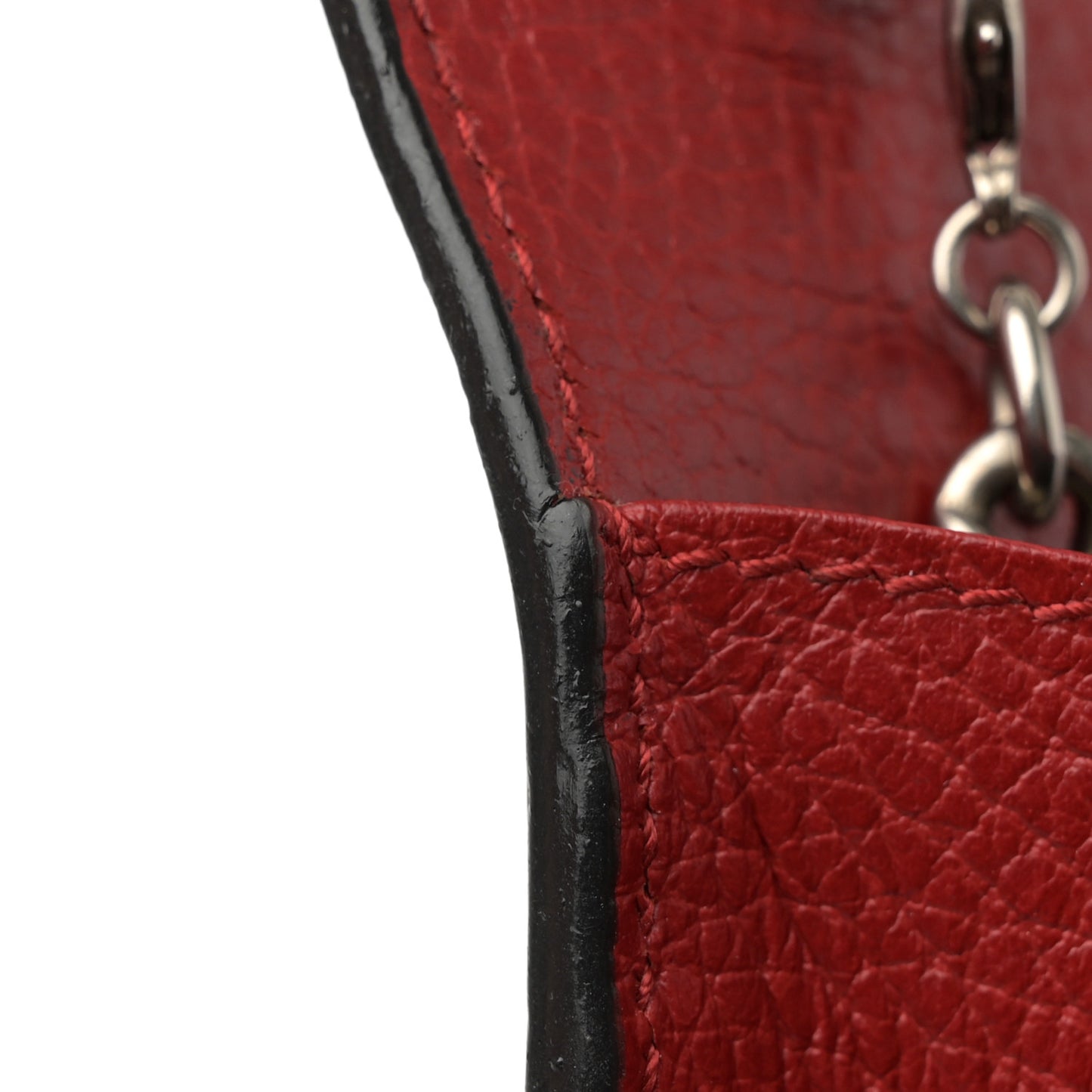 Calfskin Mini Dionysus Chain Wallet Hibiscus Red