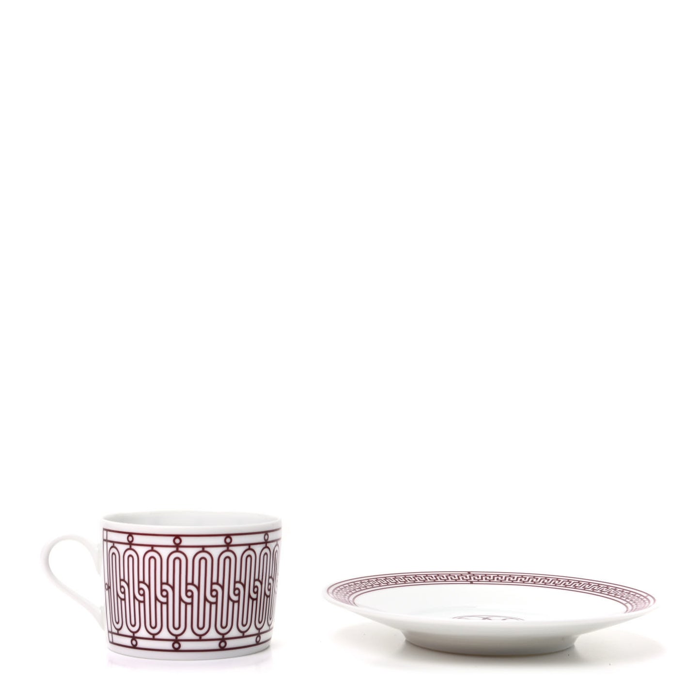Porcelain H Deco Tea Cup And Saucer Rouge