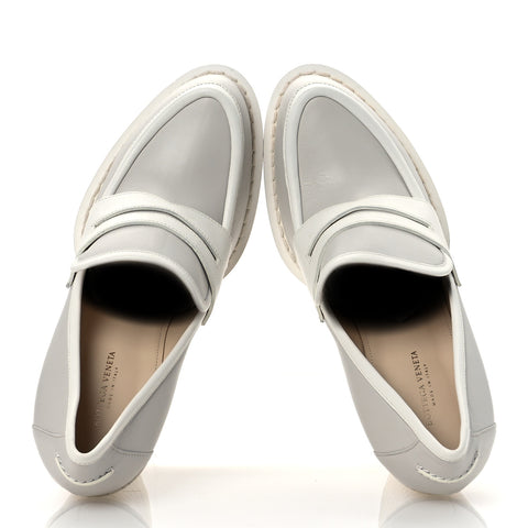 Calfskin Loafer Pumps 39.5 Mist Bianco