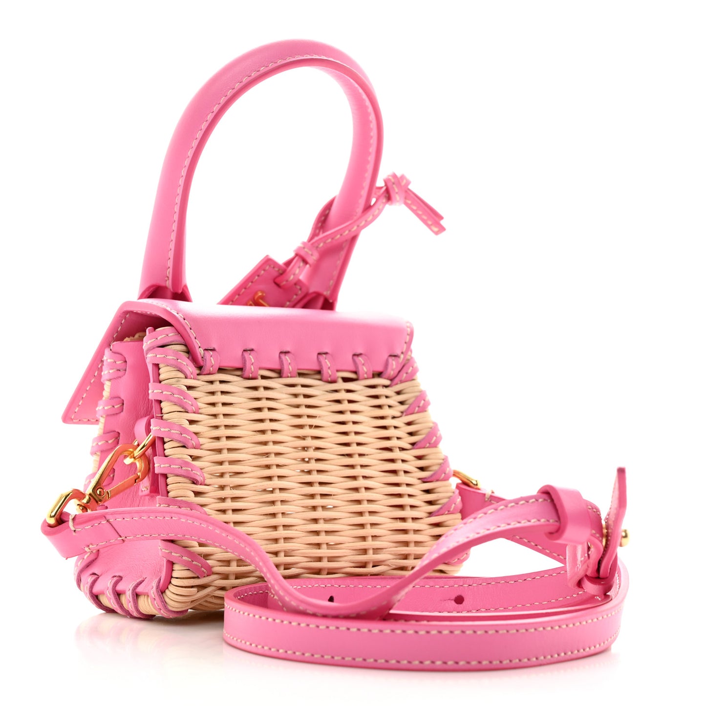 Smooth Calfskin Wicker Le Chiquito Pink