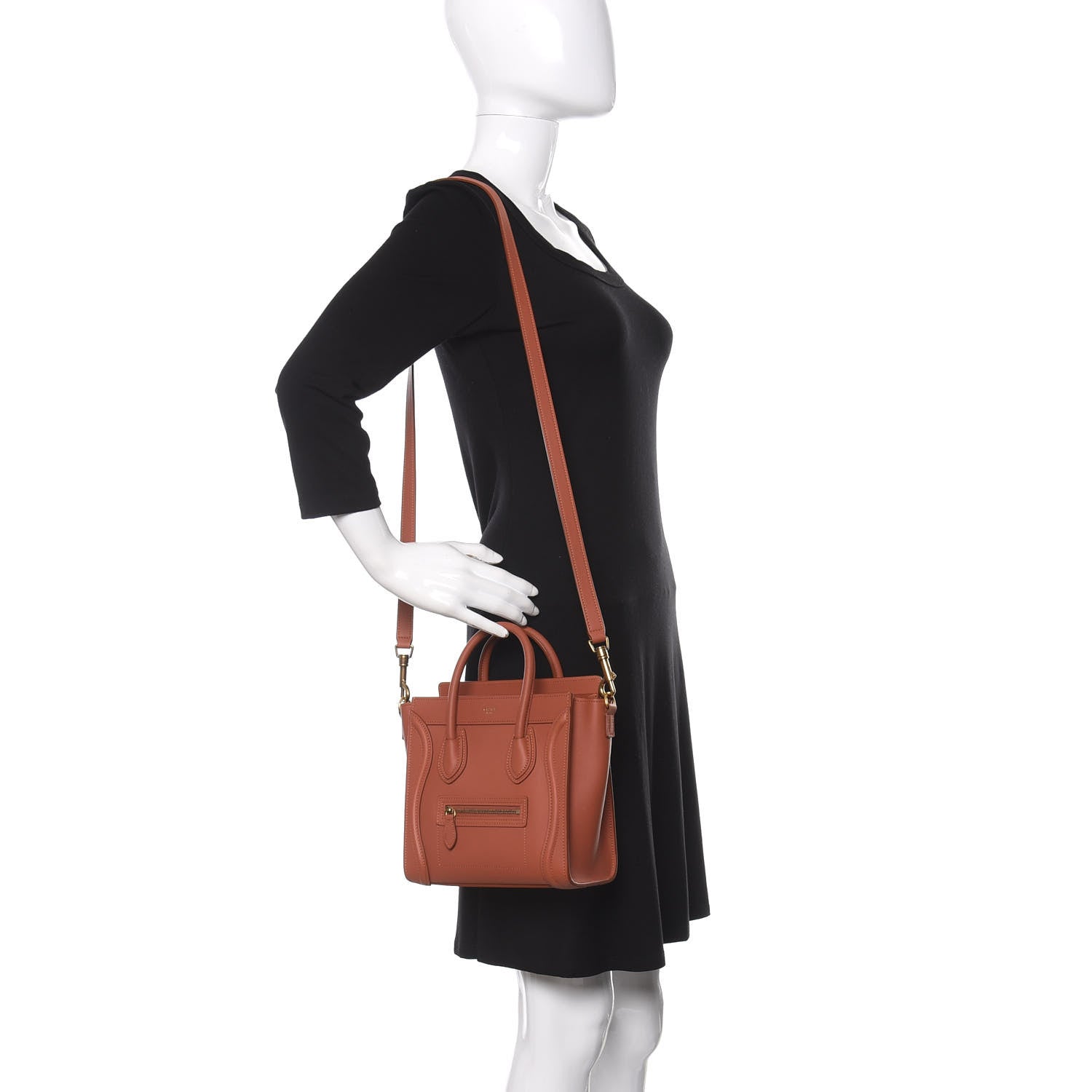Celine Smooth Calfskin Nano Luggage Terracotta 2 of 12