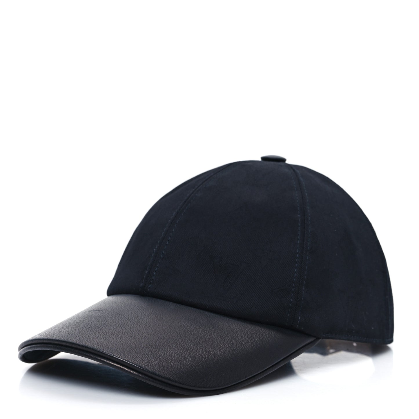 Calfskin Cotton Jacquard Monogram LV First Cap M Black