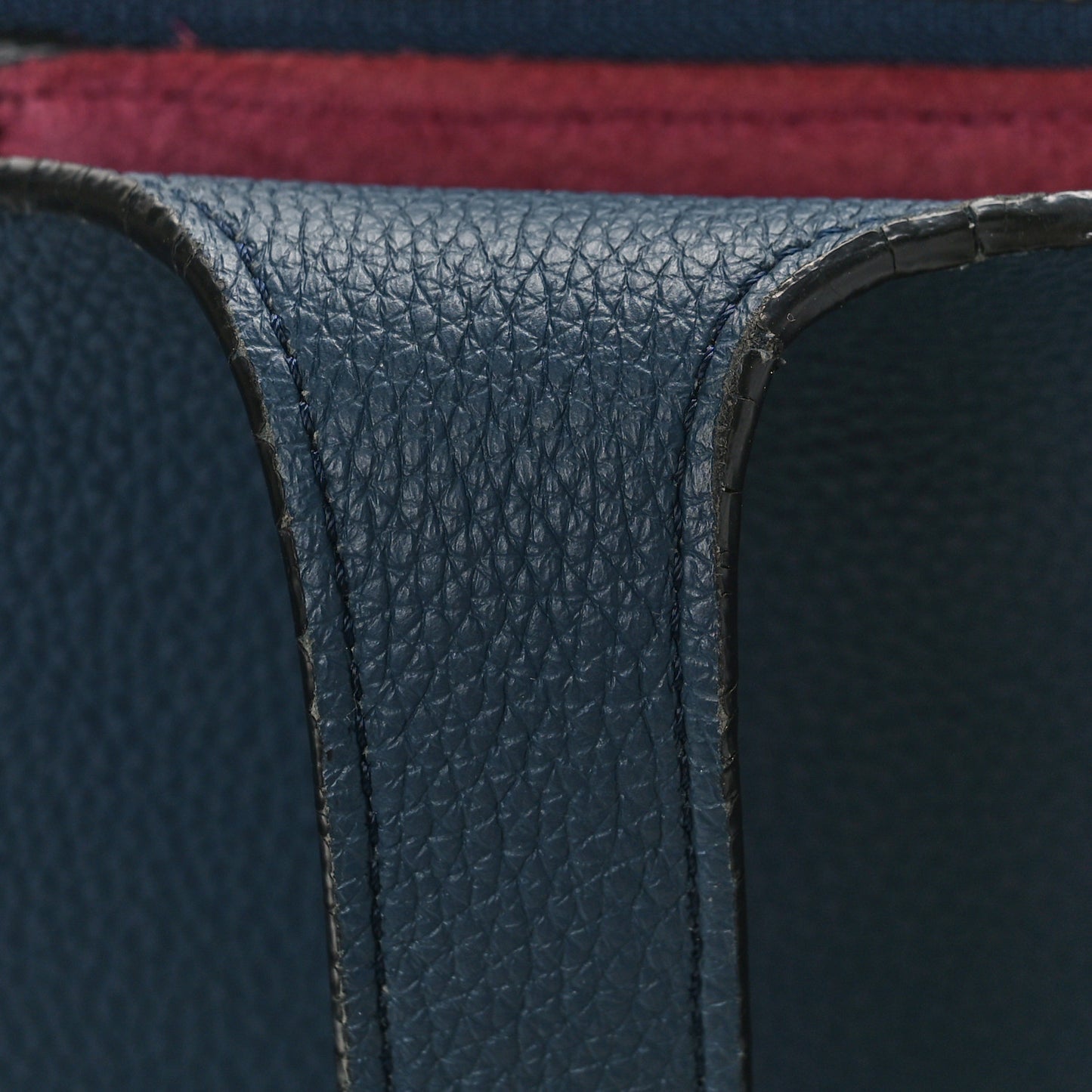 Baby Grained Calfskin Small Tri-Fold Bag Steel Blue