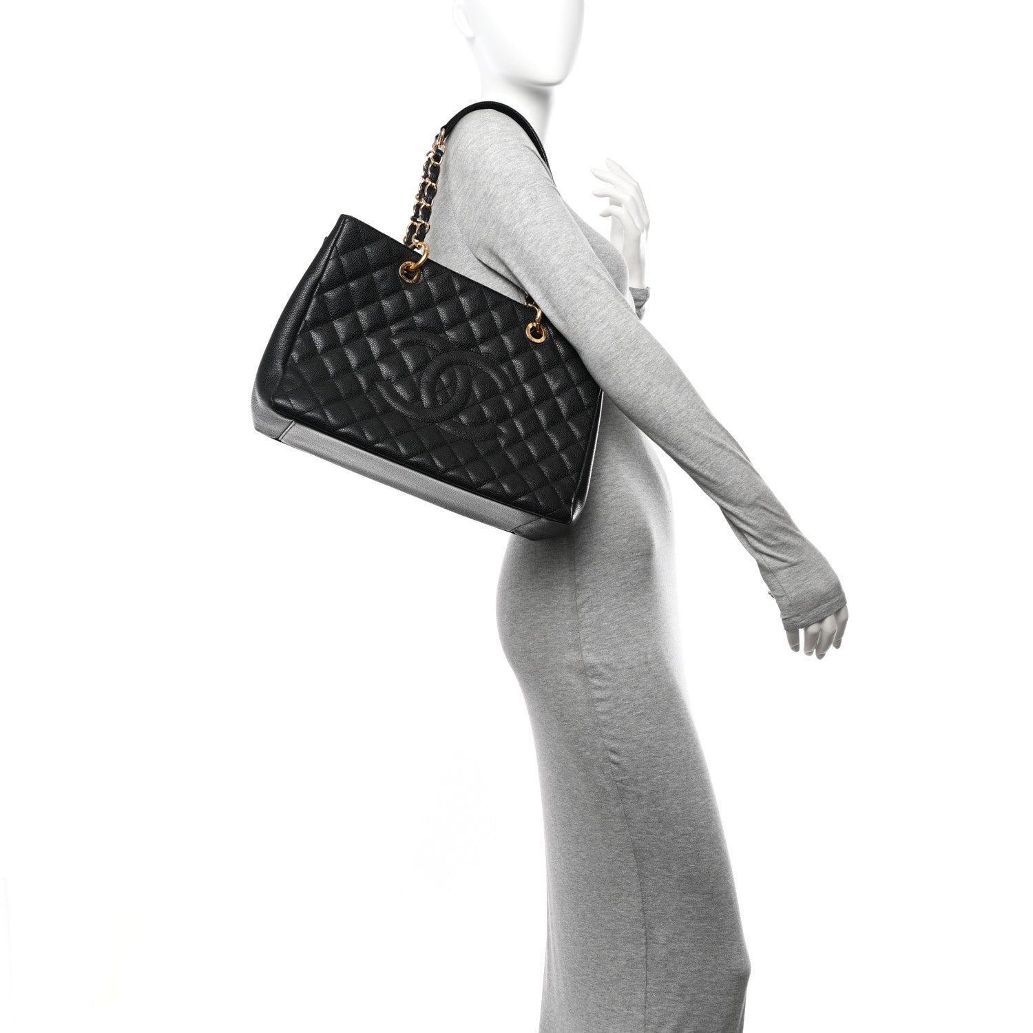 Chanel Caviar Quilted Grand Shopping Tote GST Black 2 of 15