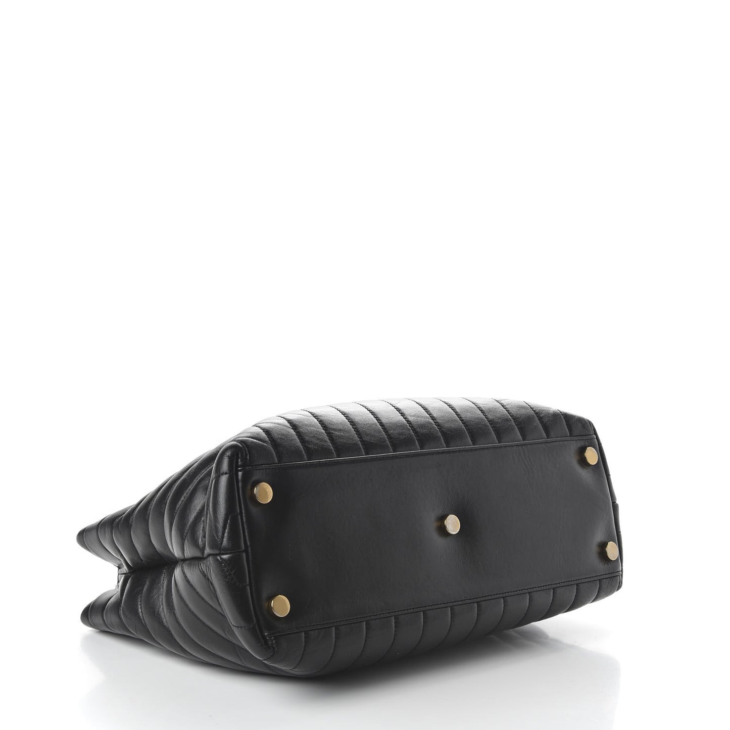 Calfskin Y Quilted Monogram Large Loulou Shopper Black