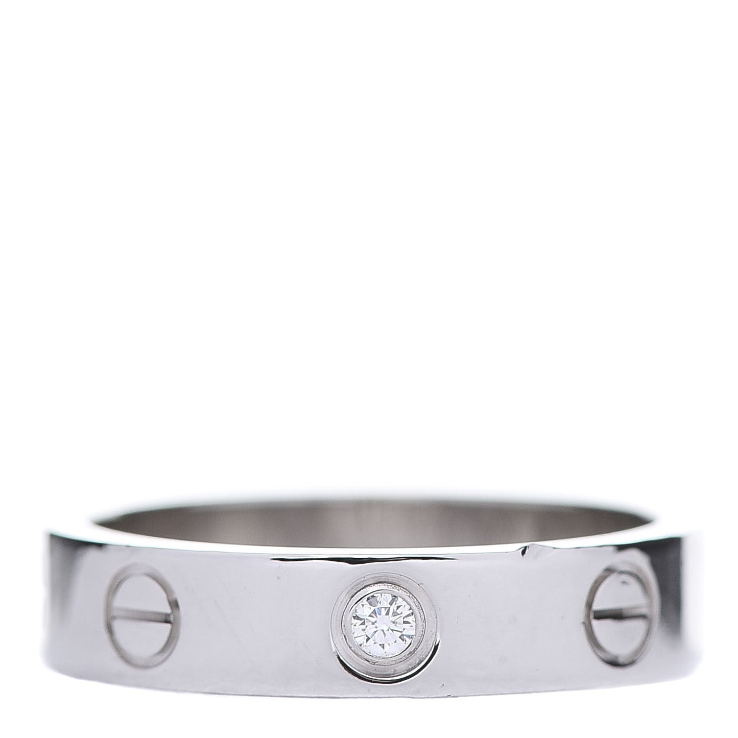 18K White Gold Diamond 4mm LOVE Wedding Band Ring 50 5.25