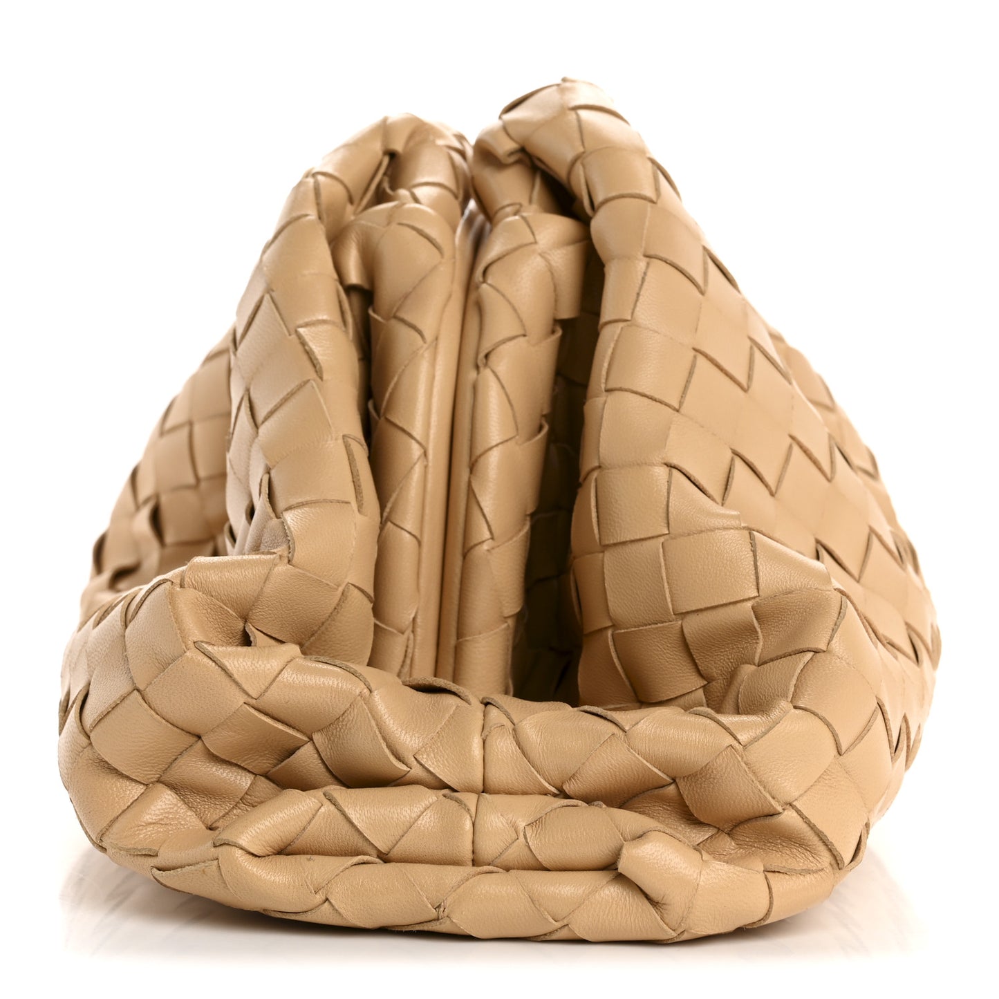Nappa Maxi Intrecciato The Pouch Oversized Clutch Almond