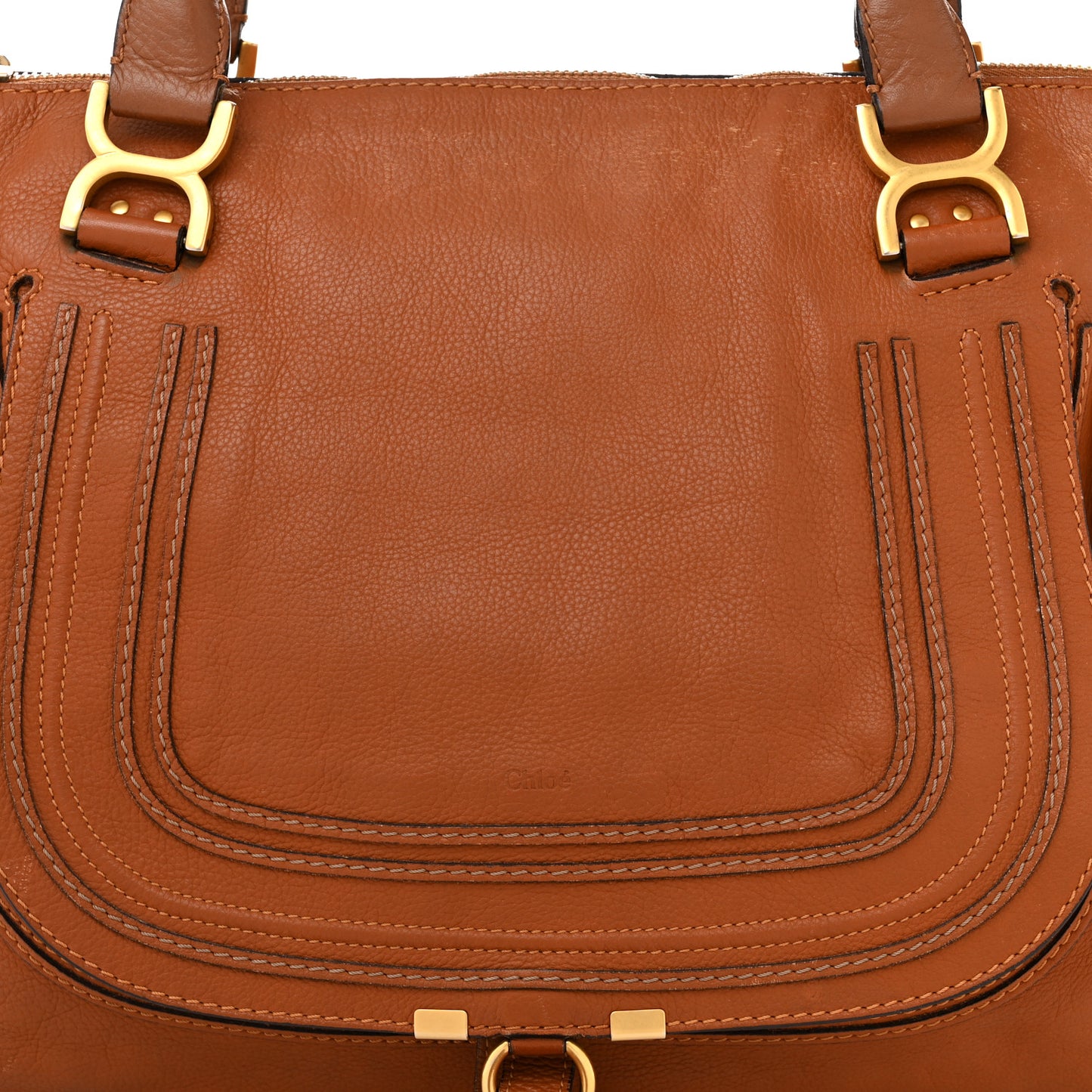 Calfskin Large Marcie Satchel Tan