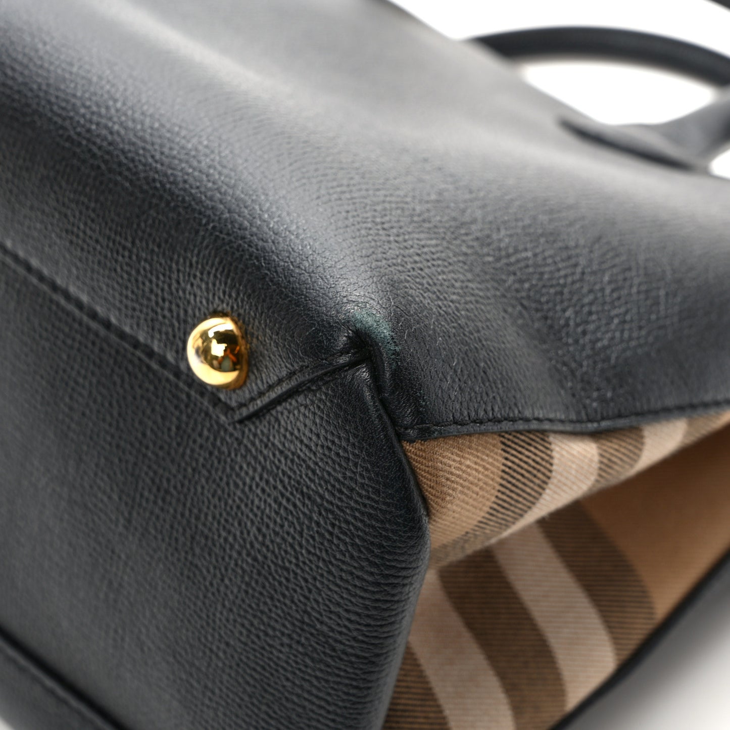 Derby Calfskin House Check Medium Banner Tote Black