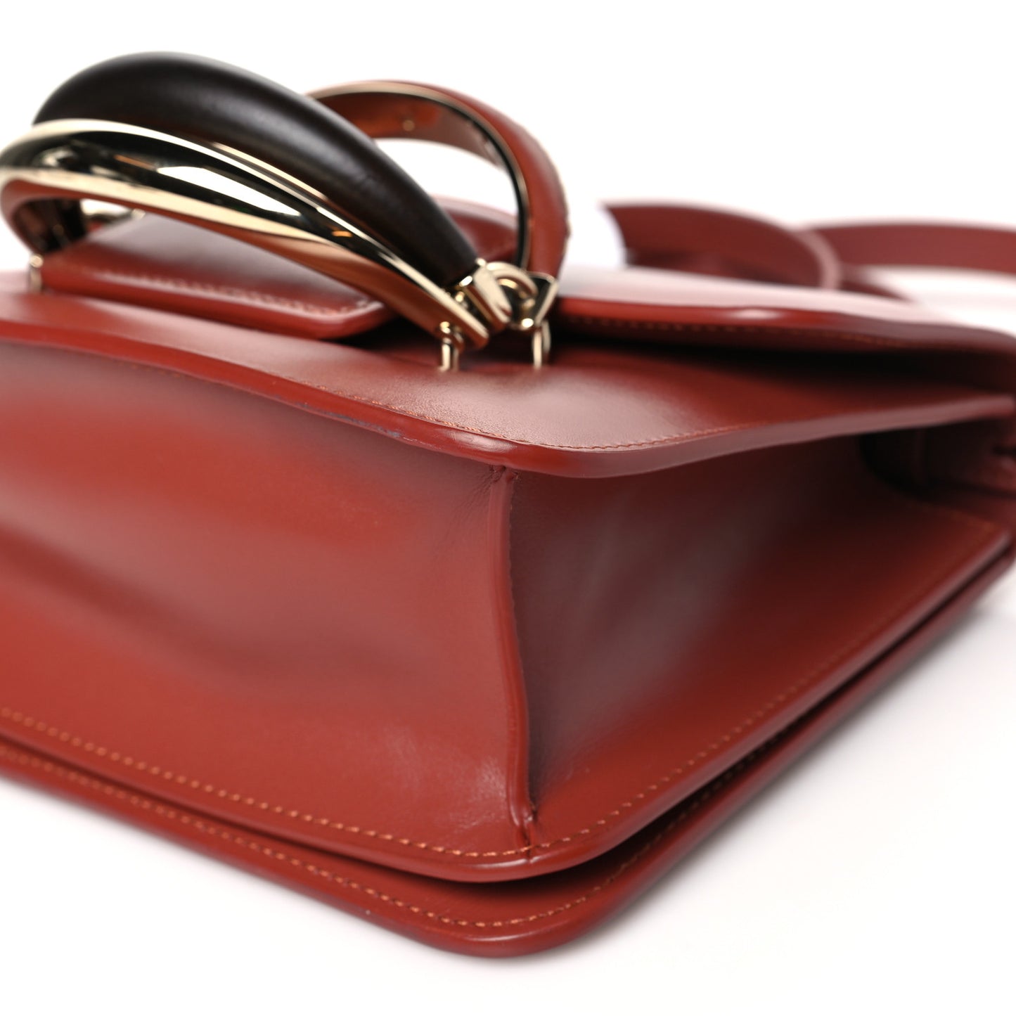 Calfskin Kattie Shoulder Bag Sepia Brown