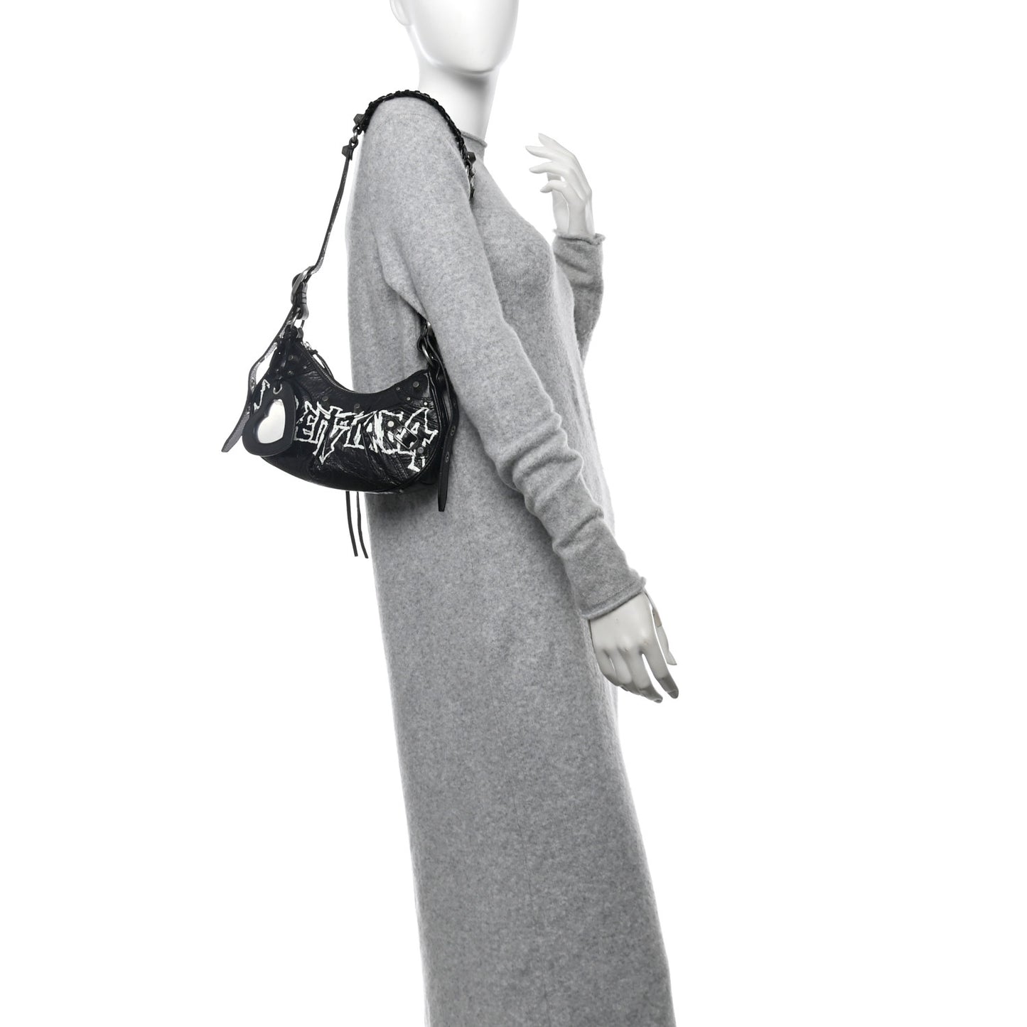 Agneau Arena Lunar New Year Graffiti Logo Le Cagole Shoulder Bag XS Black