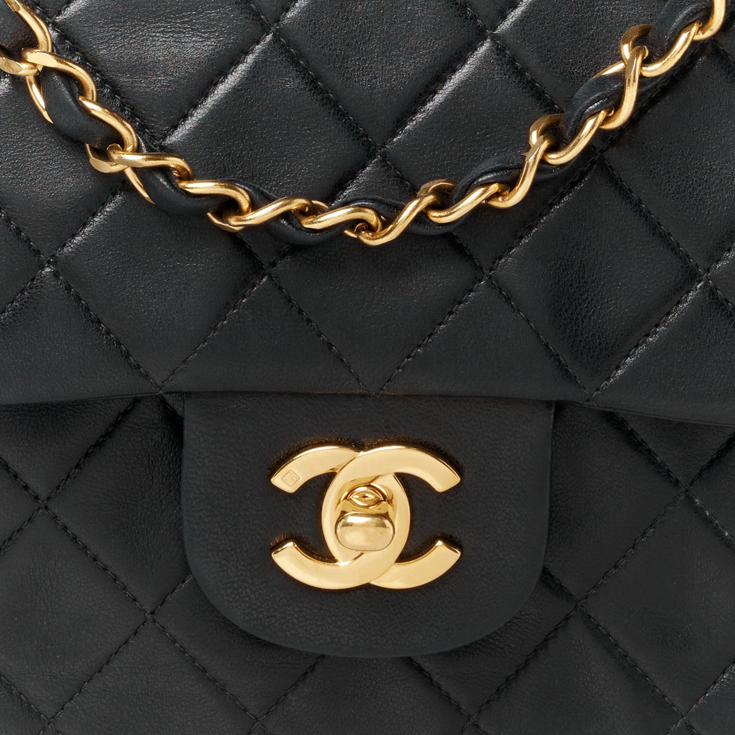 Chanel Lambskin Quilted Medium Double Flap Black 10 of 12