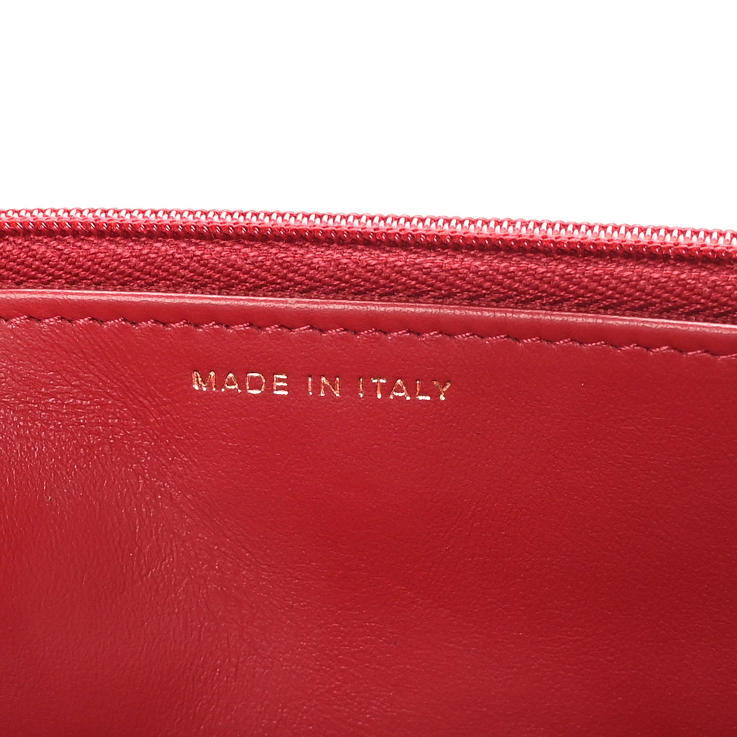 Lambskin Quilted Twisted CC Wallet On Chain WOC Red