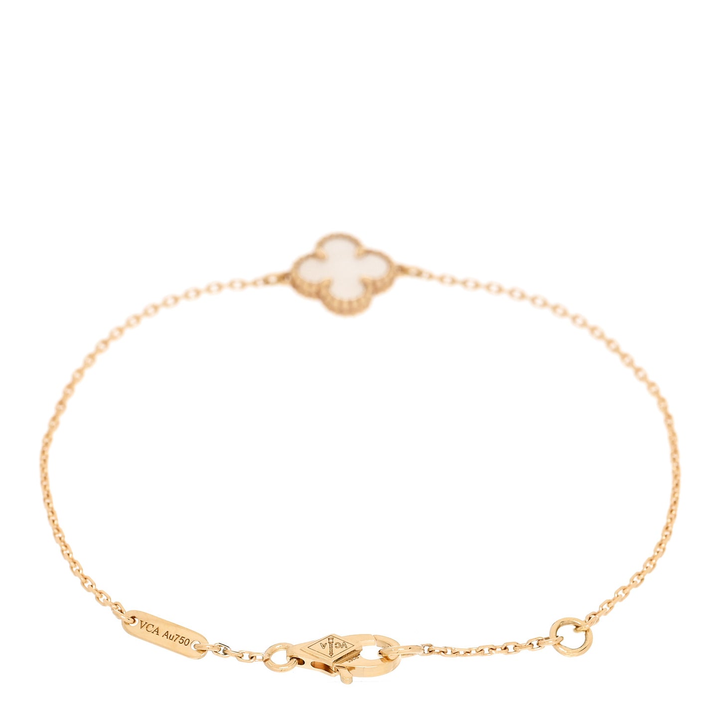 18K Yellow Gold Mother of Pearl Sweet Alhambra Bracelet