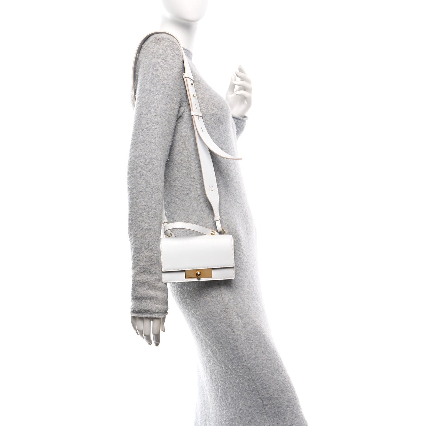 Calfskin Skull Lock Mini Crossbody Bag