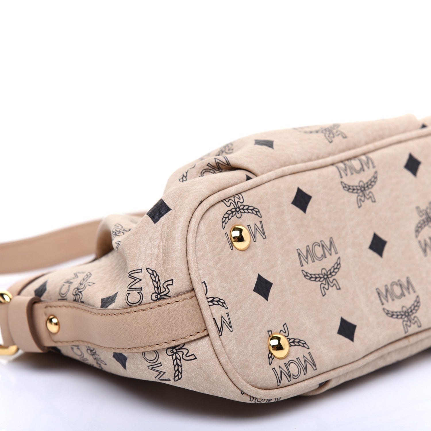MCM Visetos Baguette Bag Beige 6 of 12