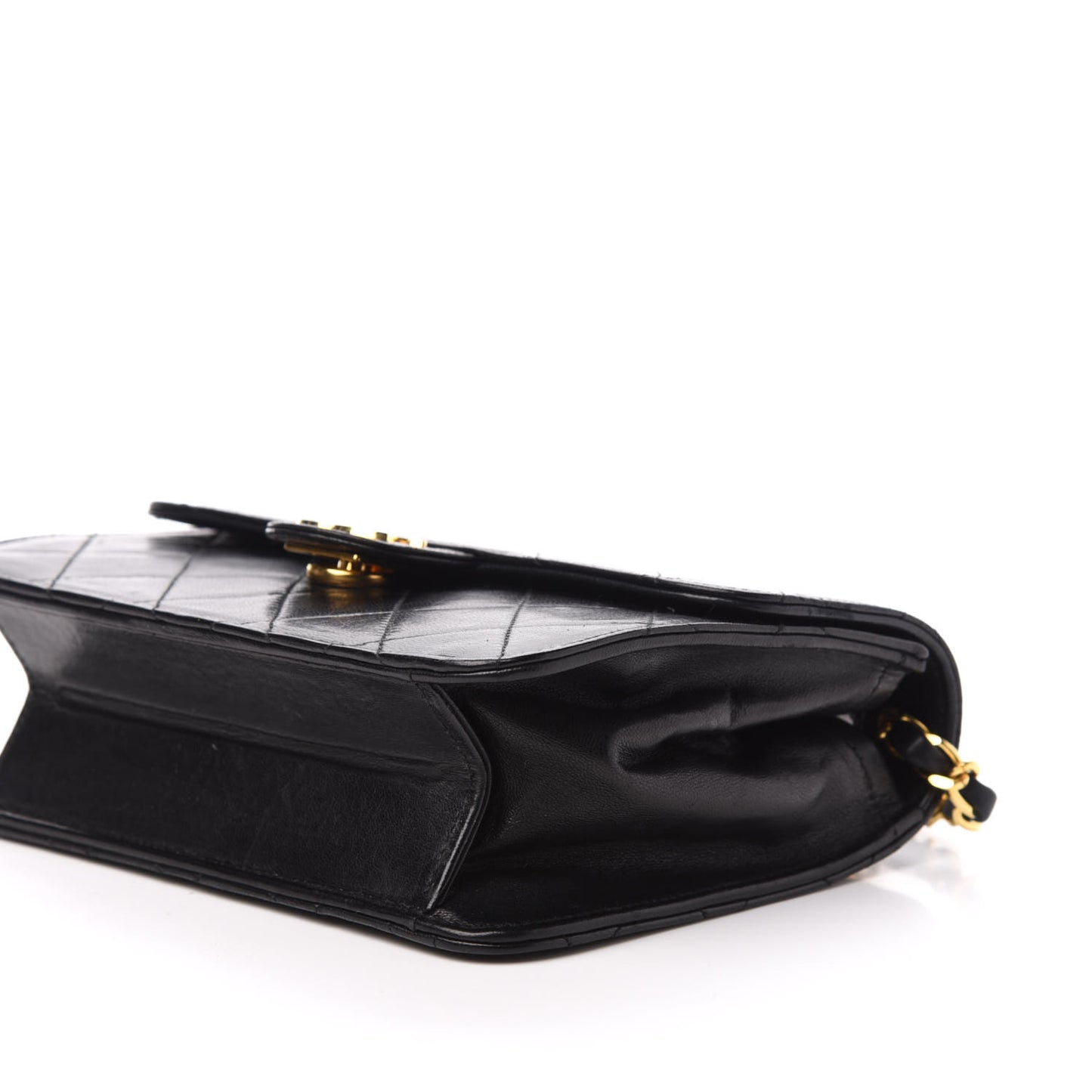 Lambskin Quilted Mini Square Flap Bag Black