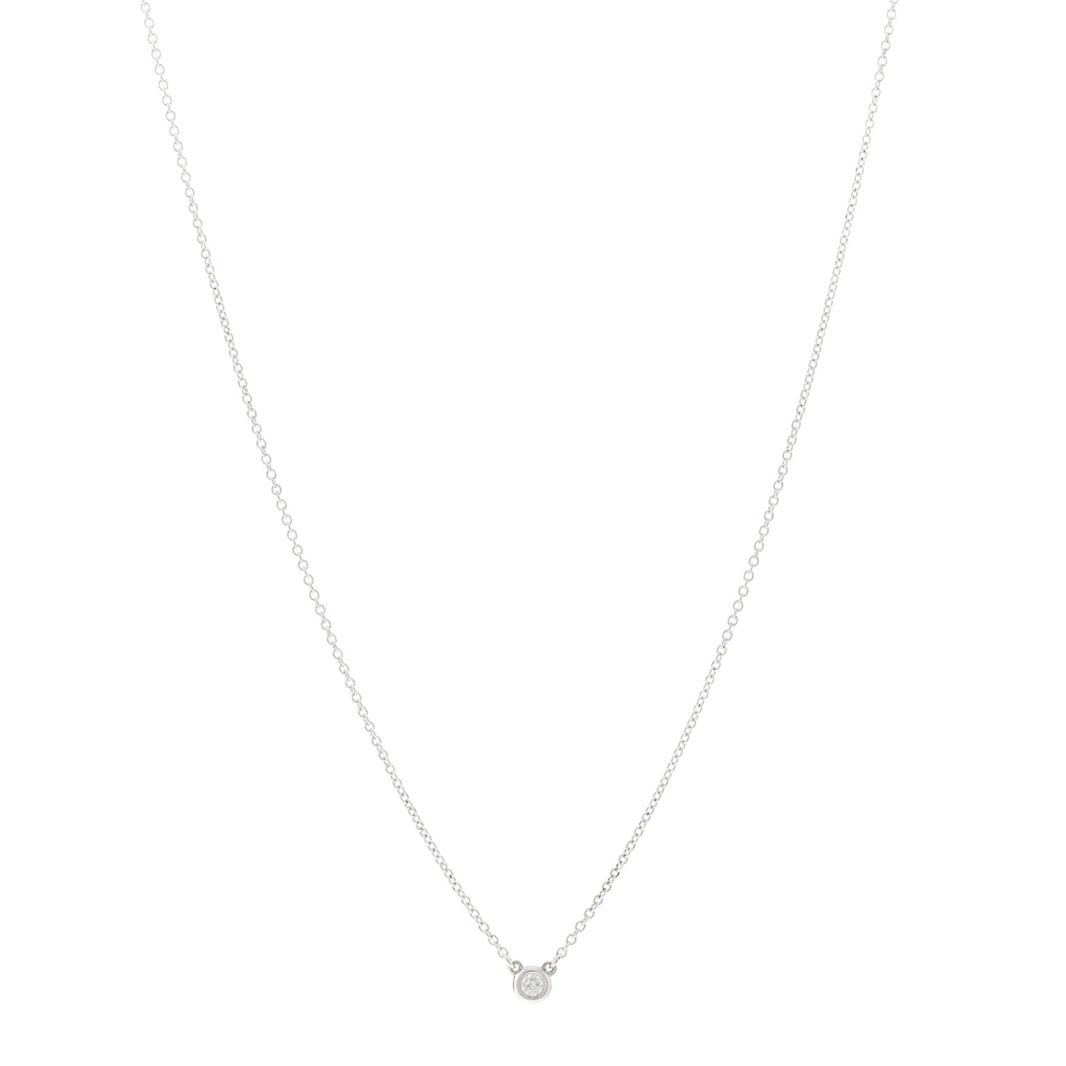 Tiffany Sterling Silver Diamond .07ct Elsa Peretti Diamonds by the Yard Pendant Necklace 1 of 5