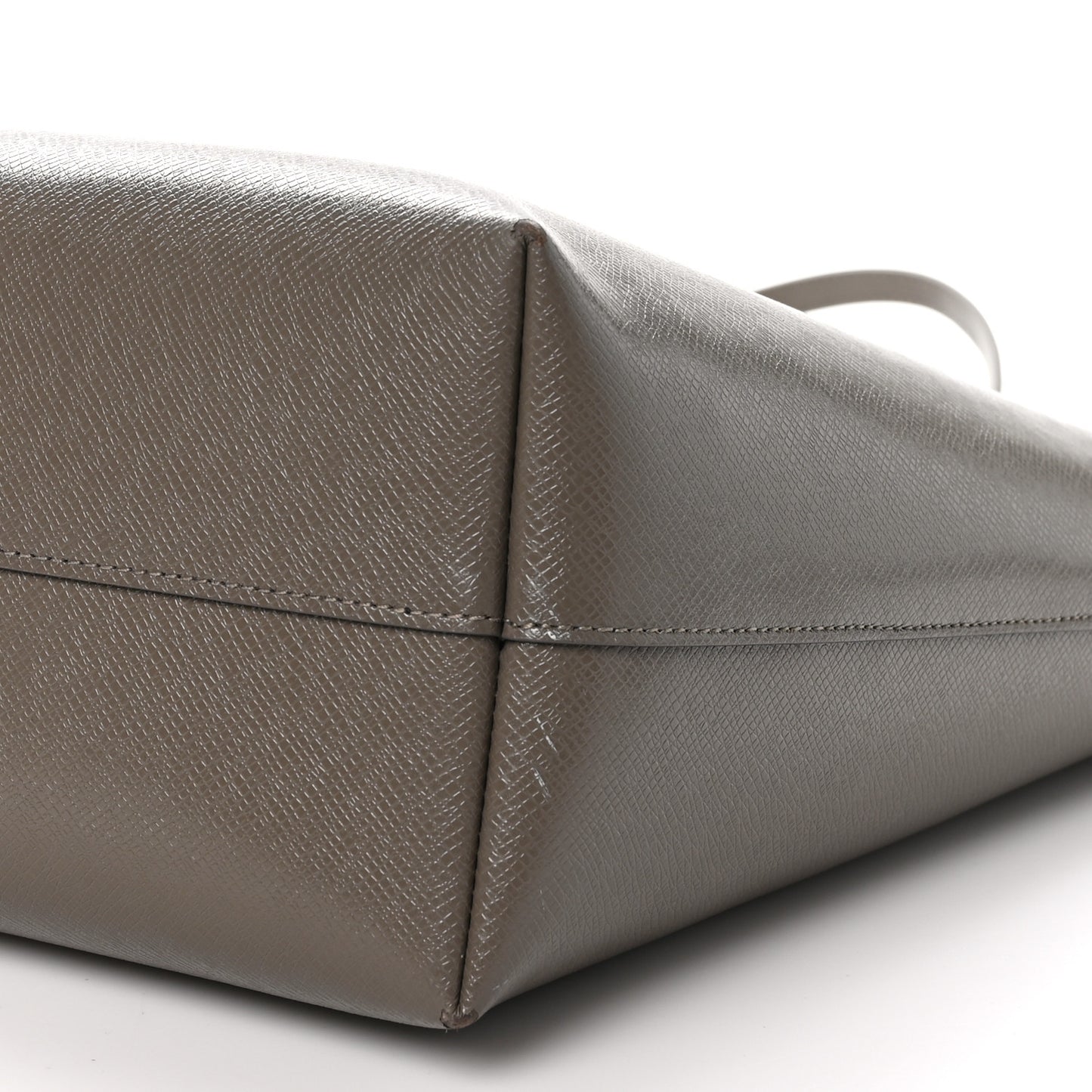 Grained Calfskin Large Shopping Tote Warm Taupe Black