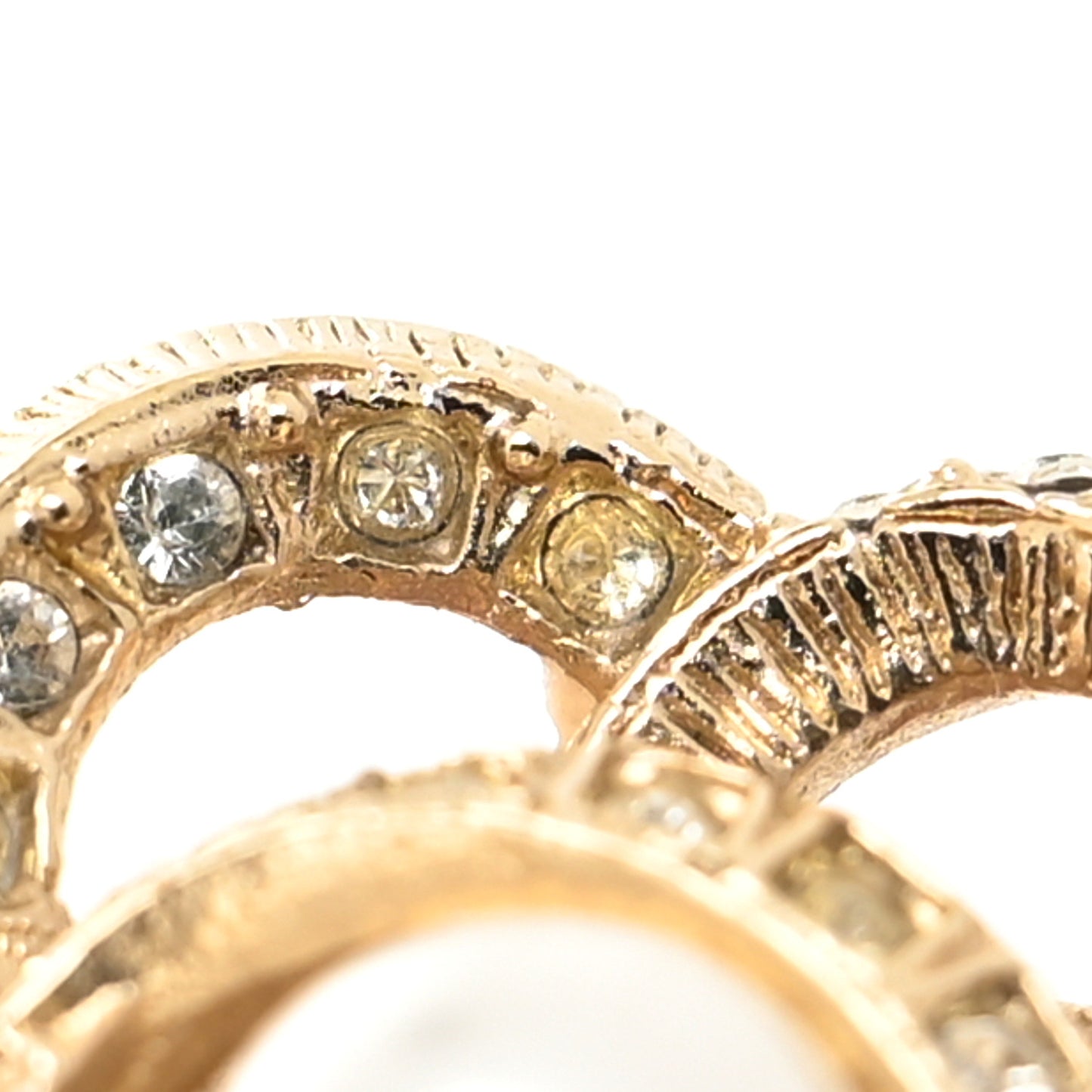 Crystal Pearl CC Camellia Ring 6 52 Gold