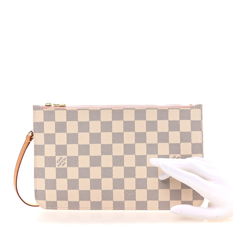 Damier Azur Neverfull MM GM Pochette Rose Ballerine