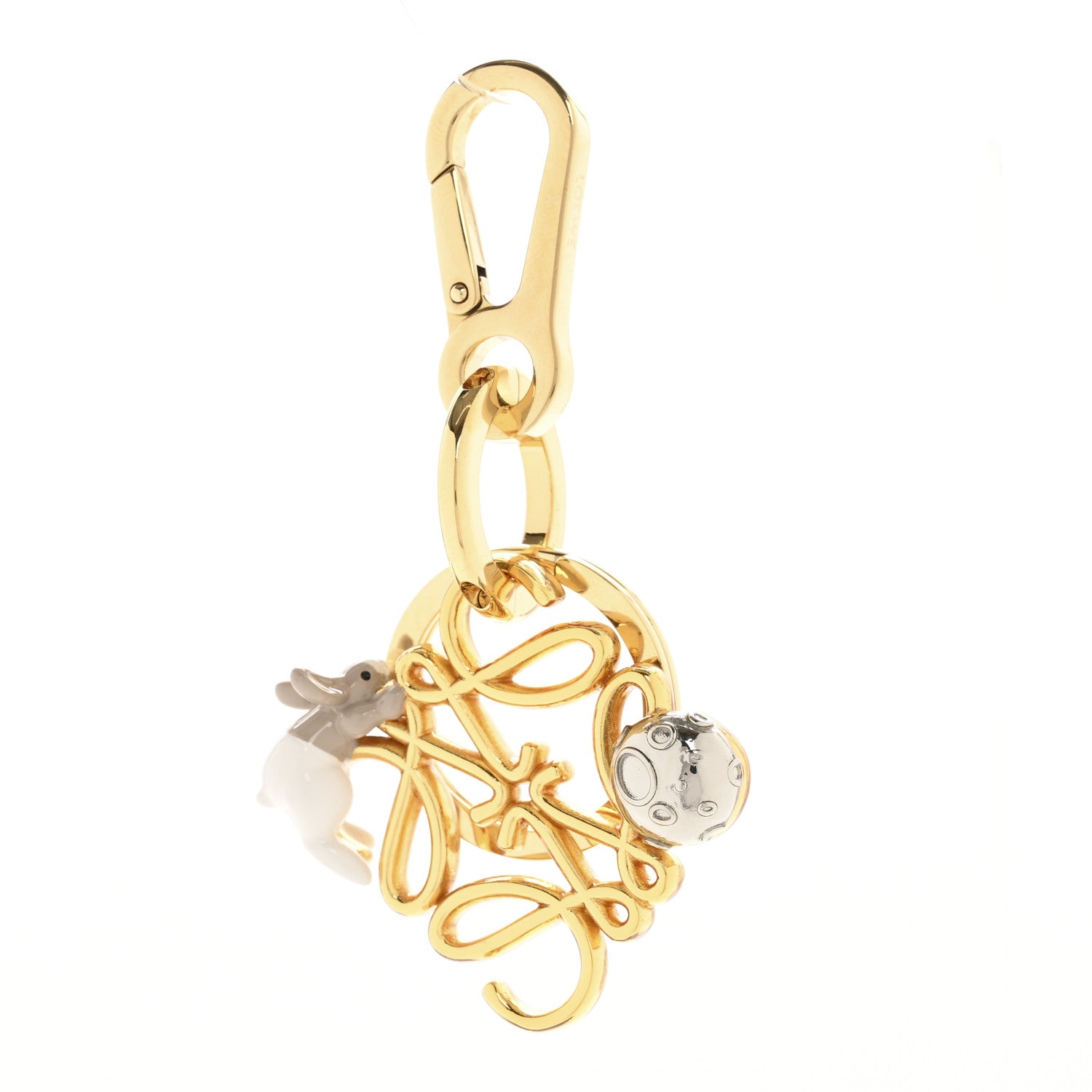 Loewe X SUNA FUJITA Metal Anagram Bunny Bag Charm Key Holder Gold