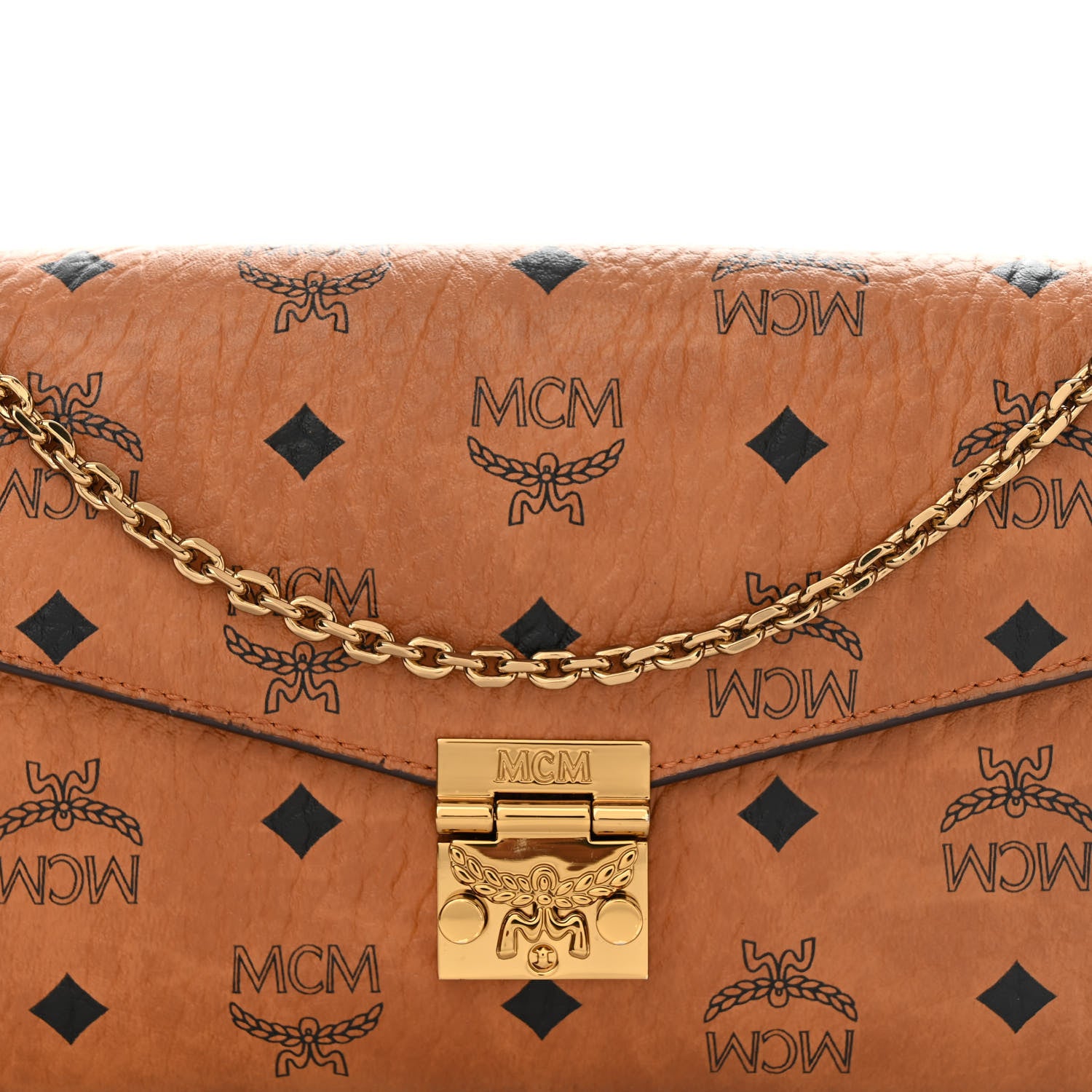 MCM Visetos Millie Wallet On Chain Cognac 7 of 11