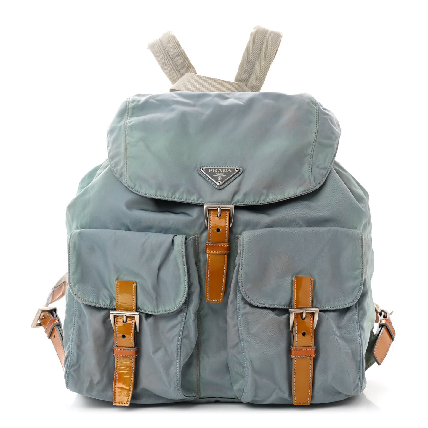 Nylon Vela Patent Backpack Blue