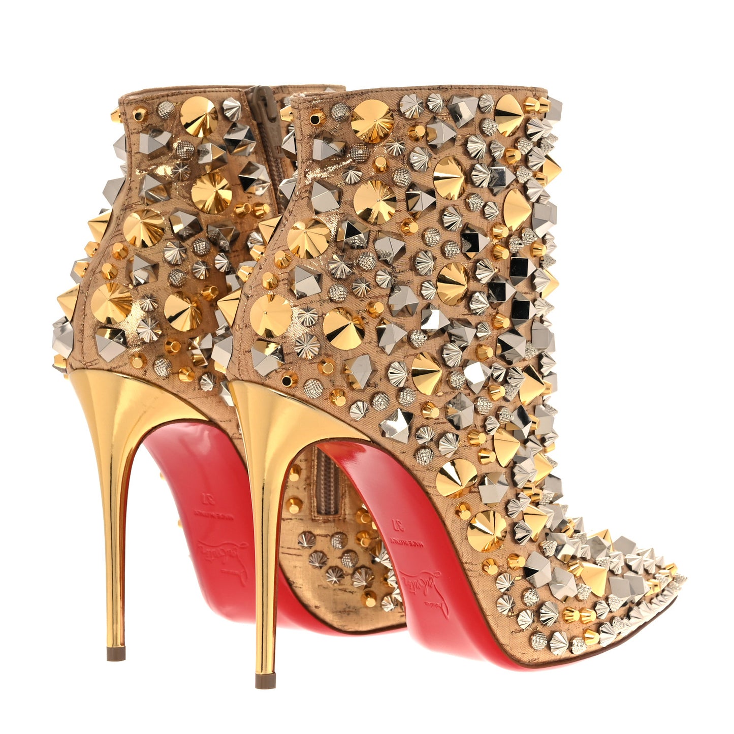 Liege Pepite Specchio So Full Kate 100 Ankle Boots 37 Gold Multicolor
