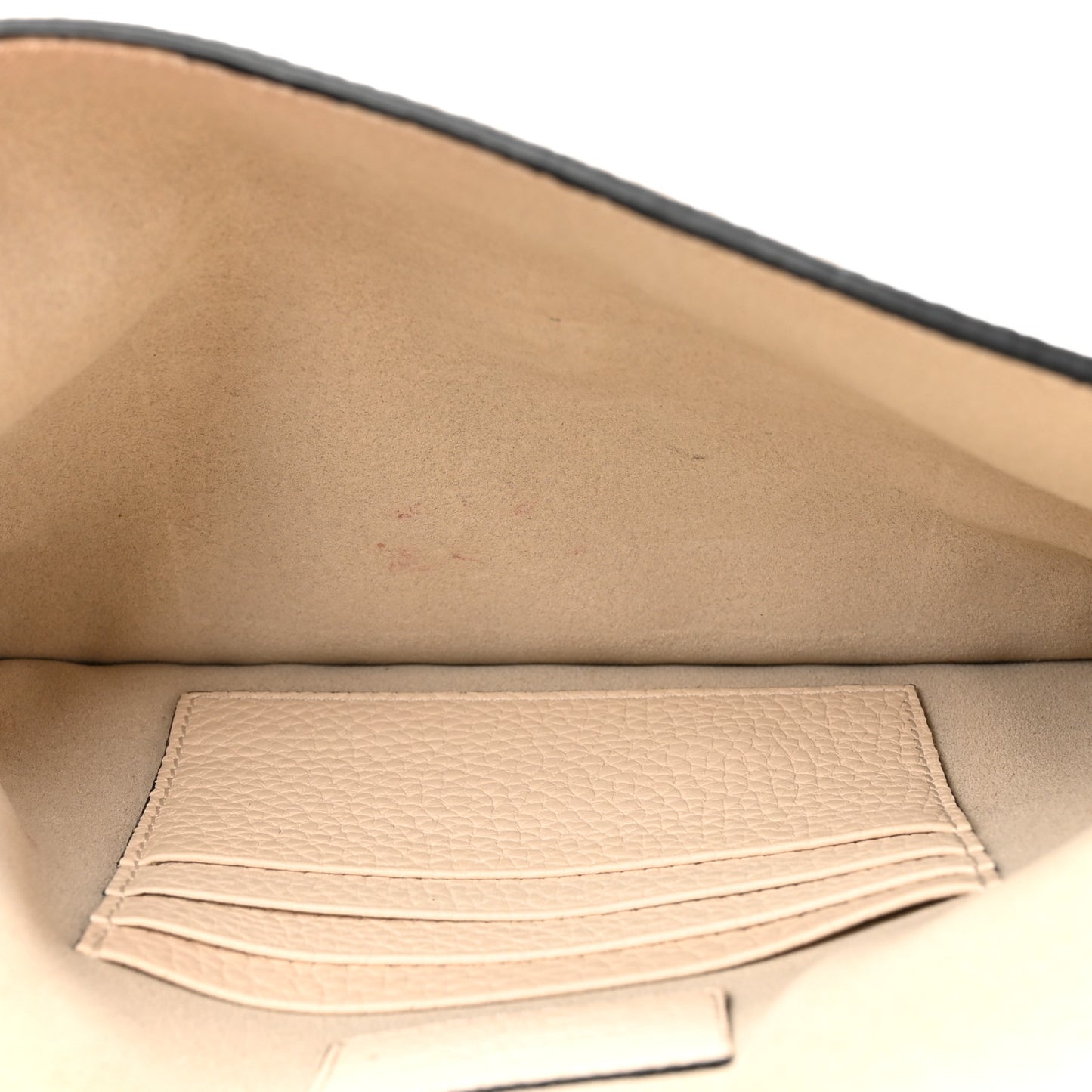 Pebbled Calfskin Medium Rockstud Envelope Flat Wristlet Pouch Ivory